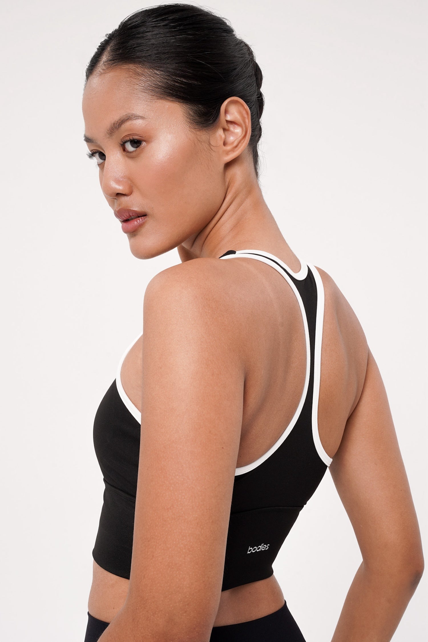 Lume Contrast Bra Top in Black