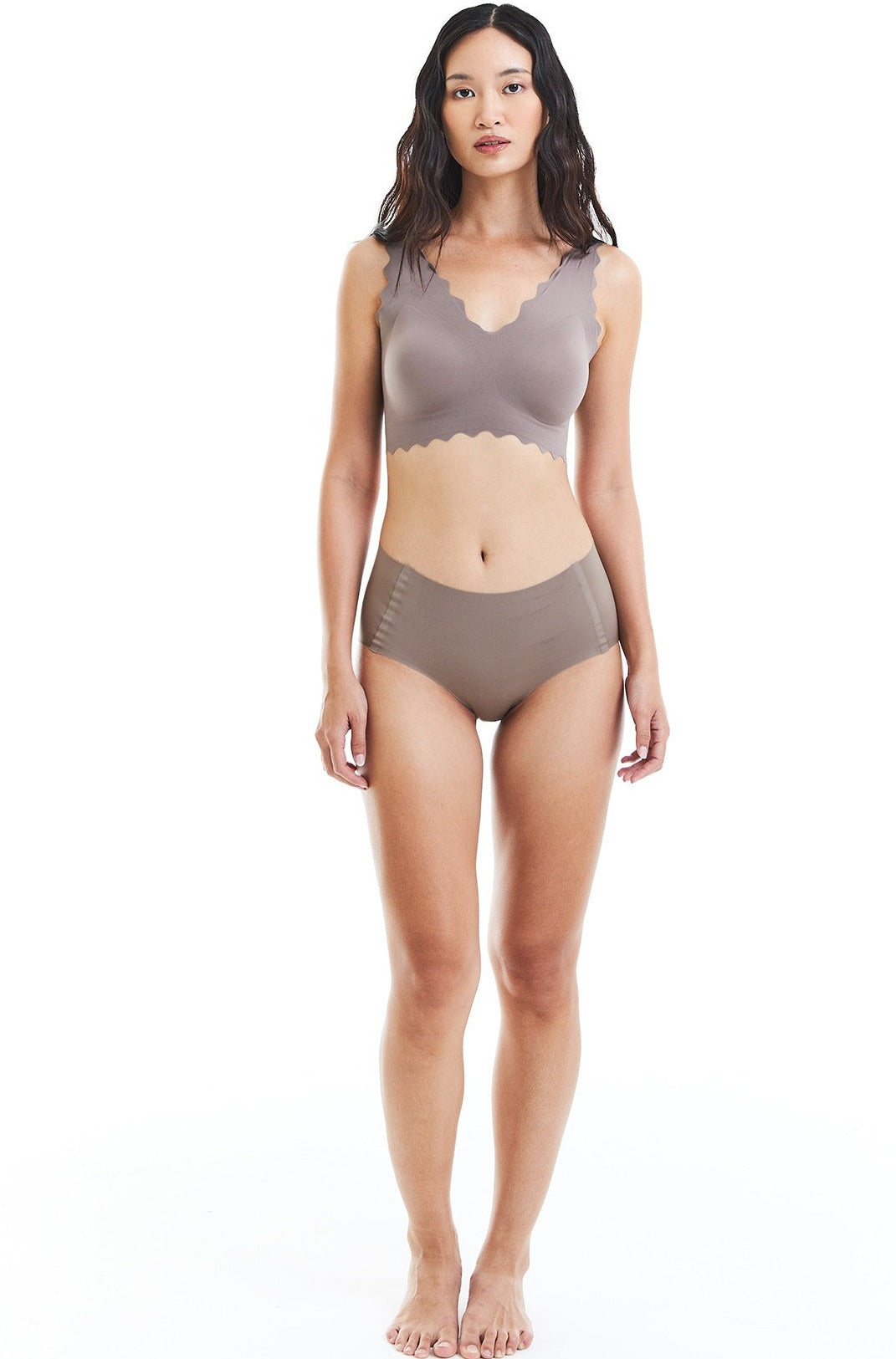 Bliss Scallop Bra in Mocha