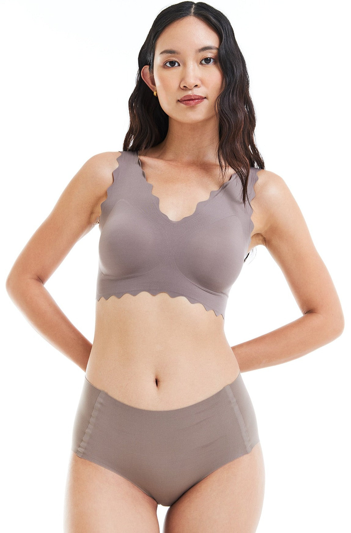 Bliss Scallop Bra in Mocha