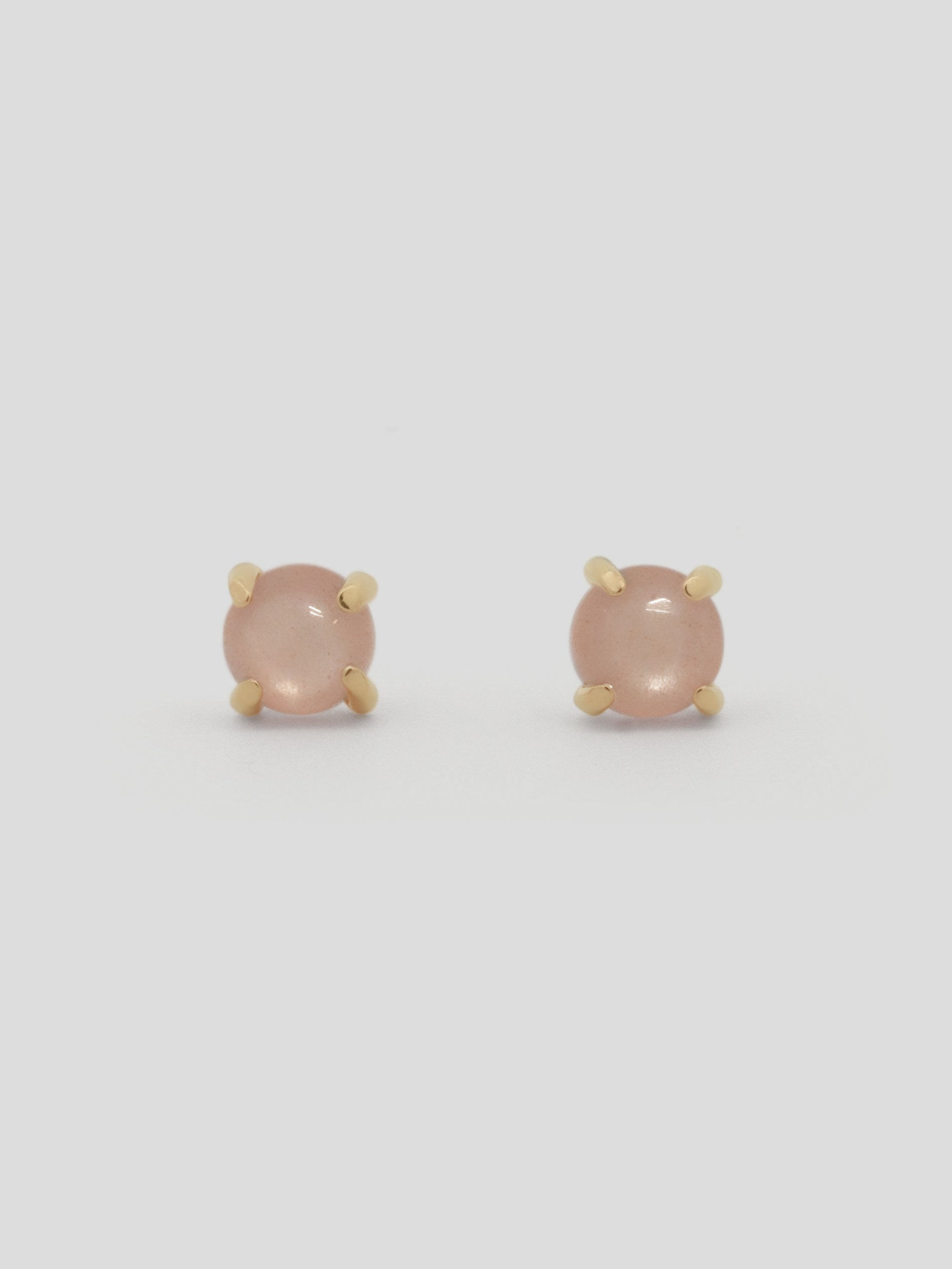 Basic Ear Studs- Peach Moonstone (LAST PIECES)