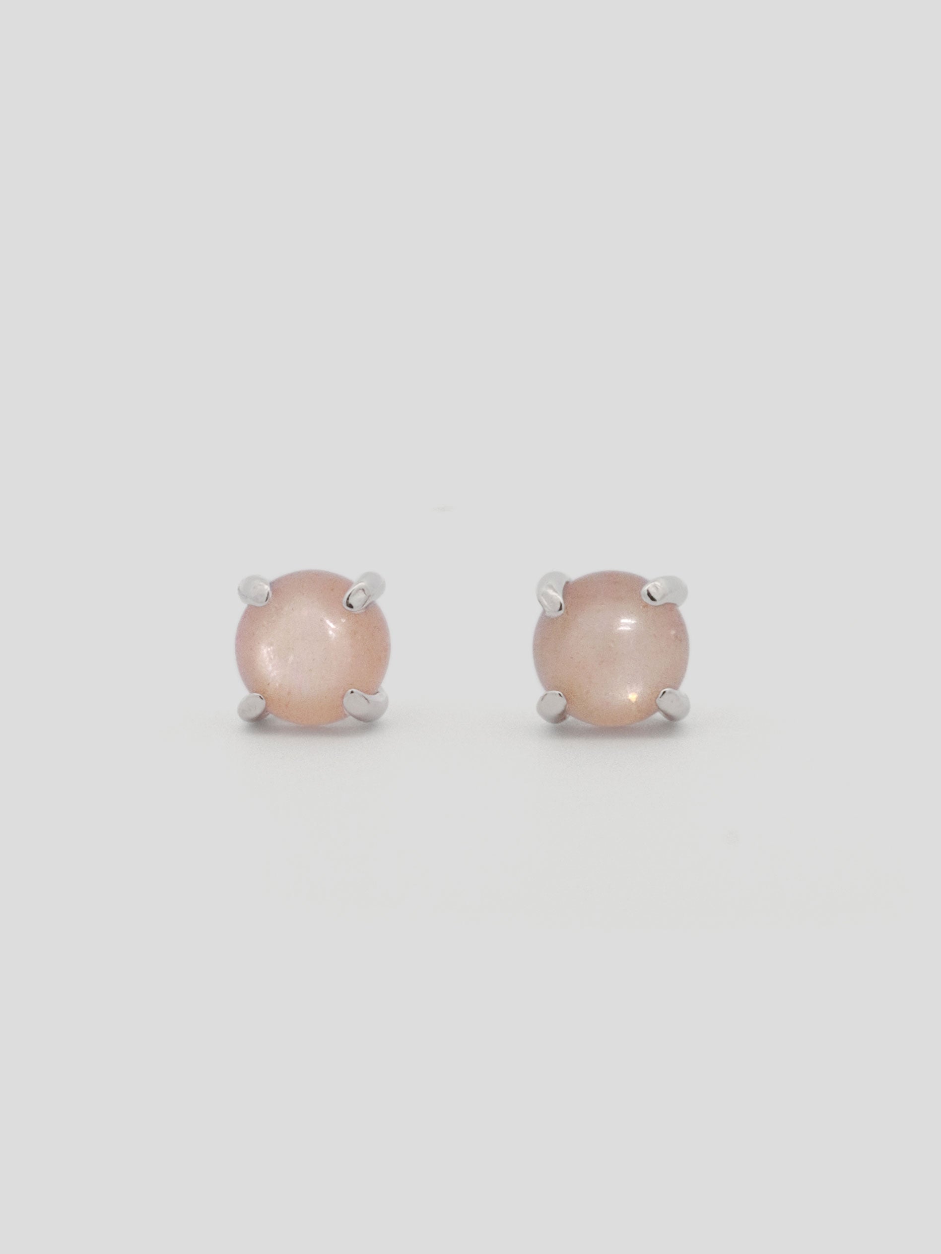 Basic Ear Studs- Peach Moonstone