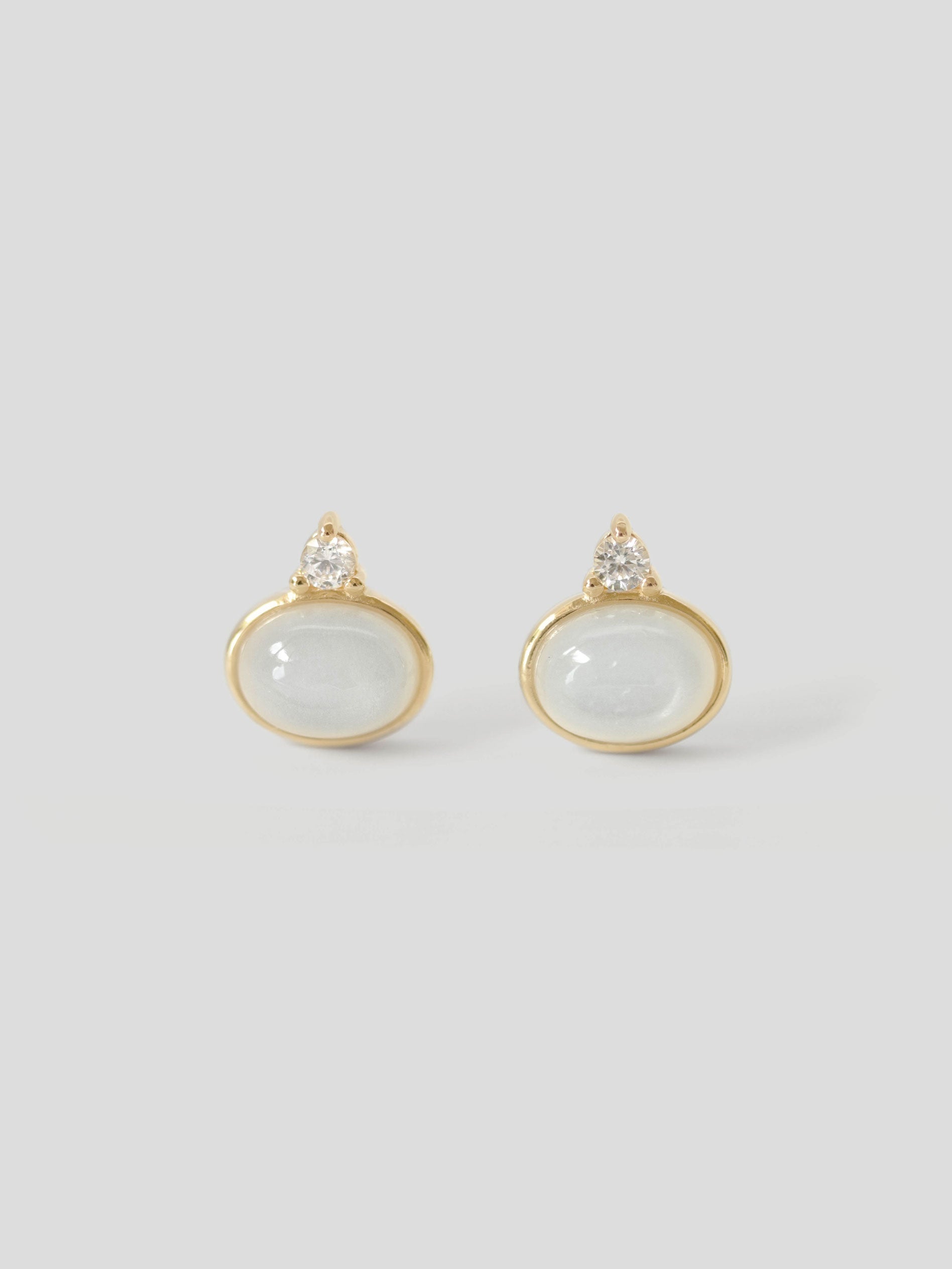 Orb Earrings White Moonstone (LAST PIECES)