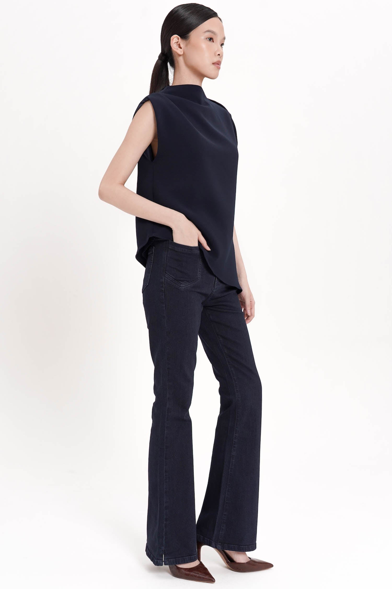 Neuf Assymetrical Top In Navy
