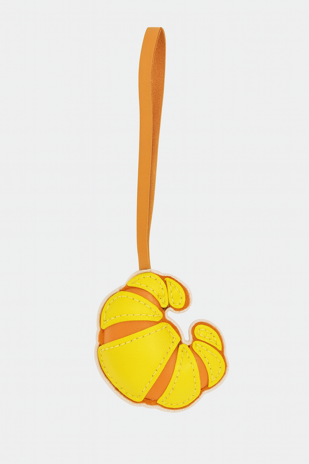 Maison Croissant Leather Charm In Butter