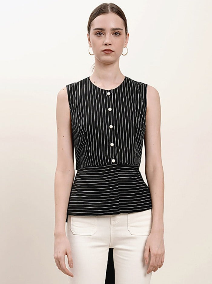 Mikasa Top In Black Stripes (3 LEFT)