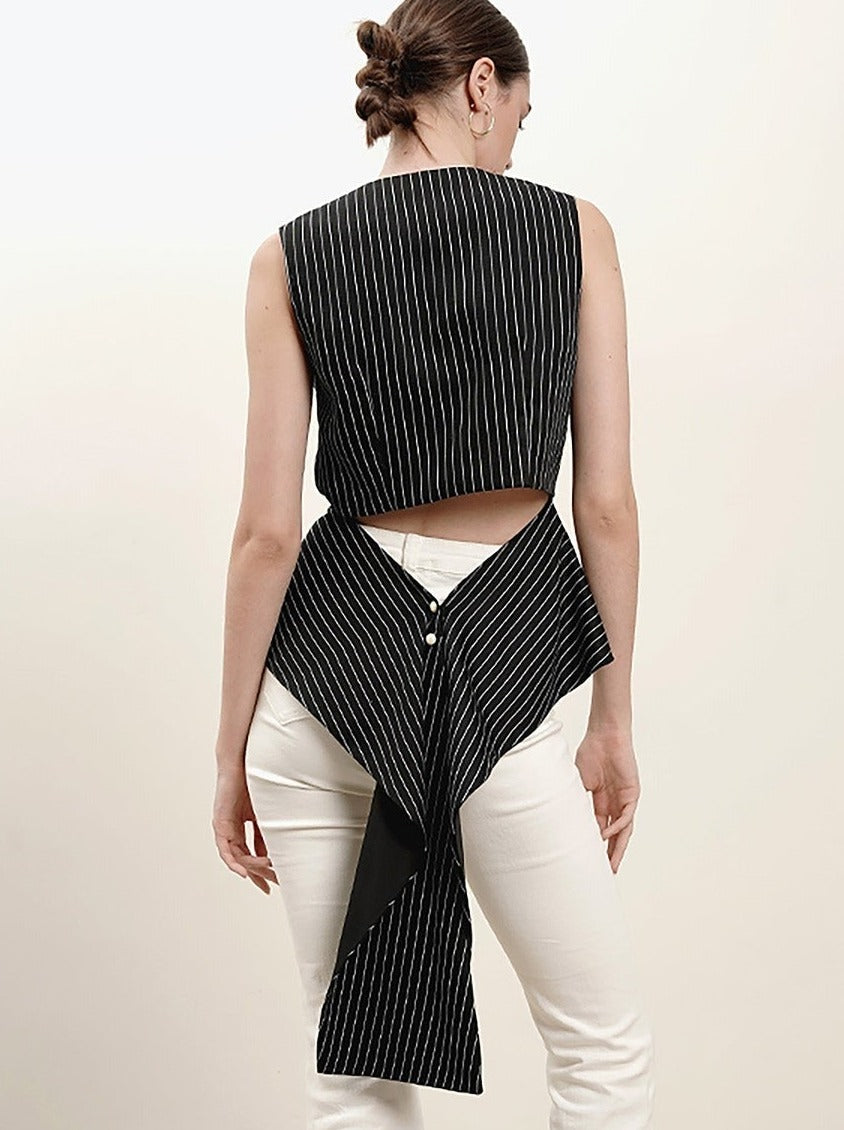 Mikasa Top In Black Stripes (3 LEFT)