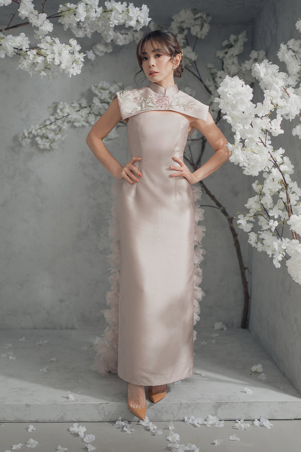 Emma Dress in Nude