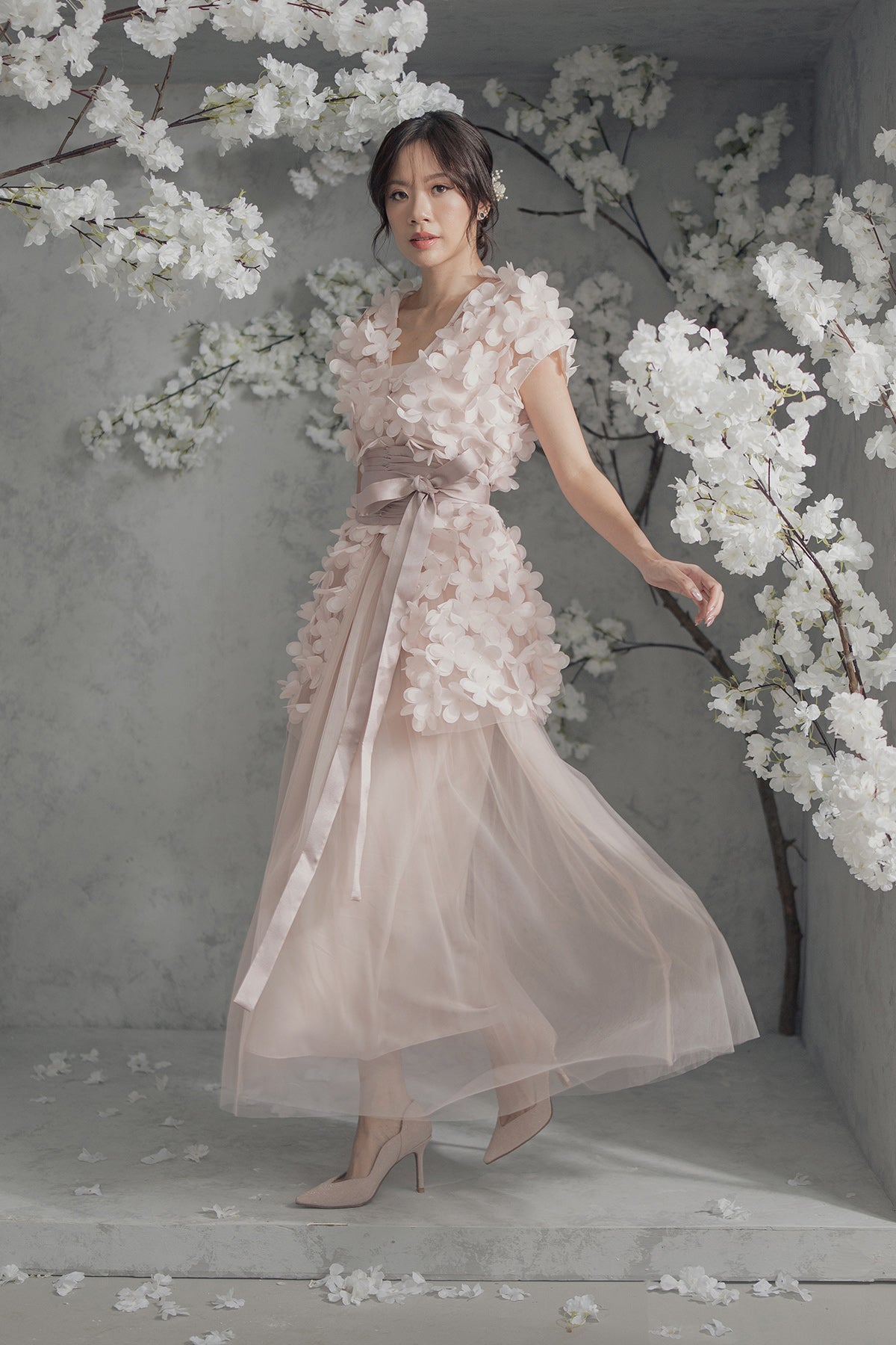 Carmela Top With Tulle Skirt in Pink