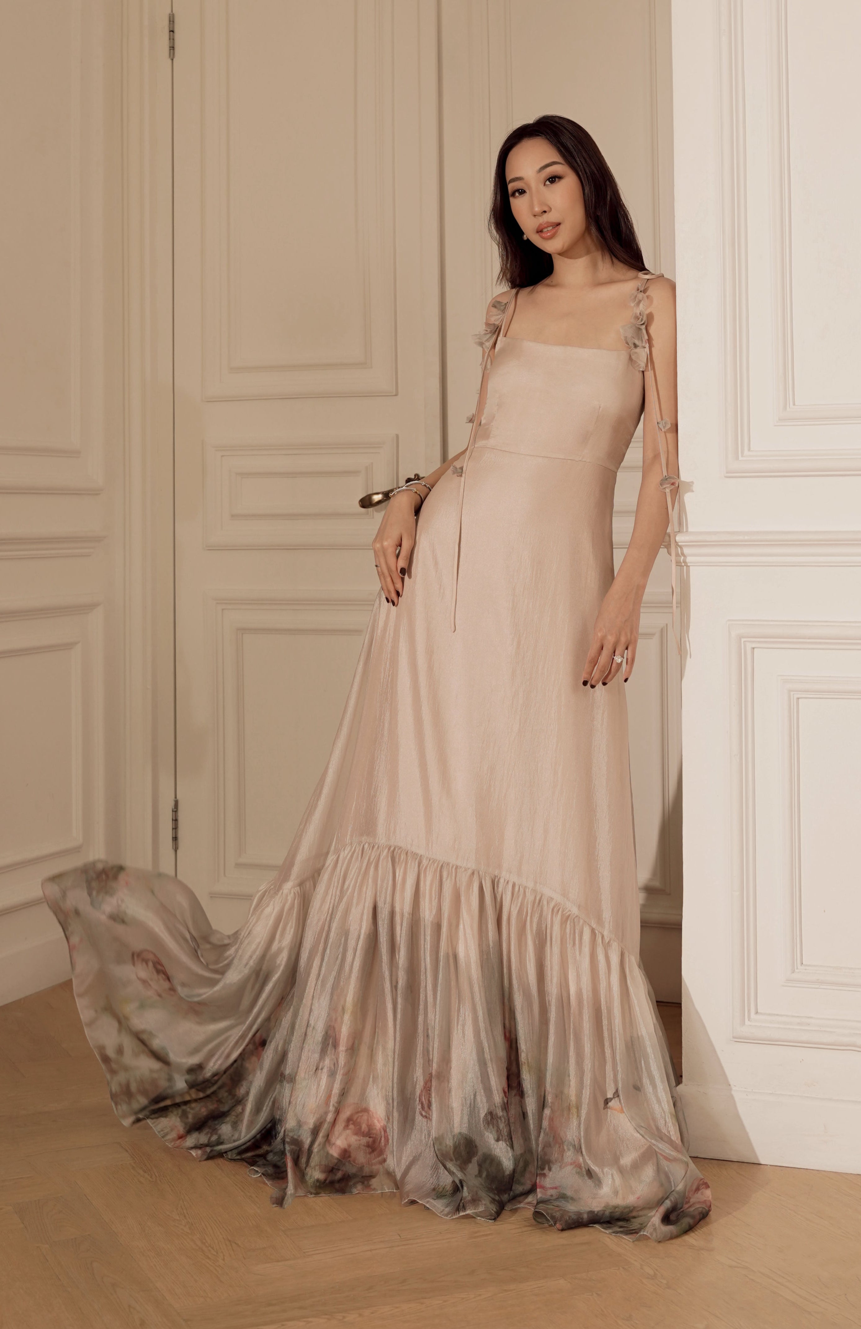 Serena Tierred Dress In Nude