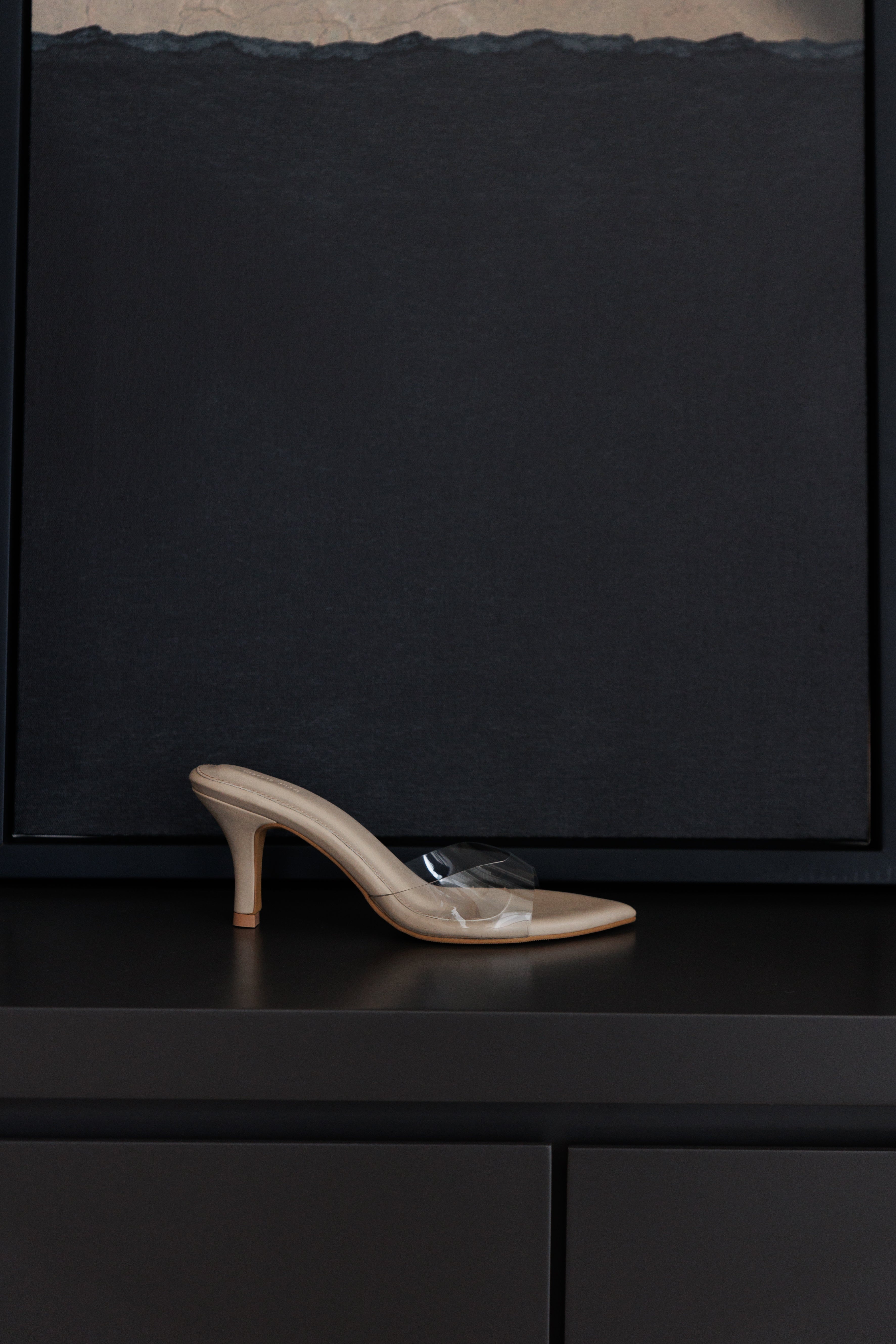 On-Point PVC Heels in Nude (9 cm)