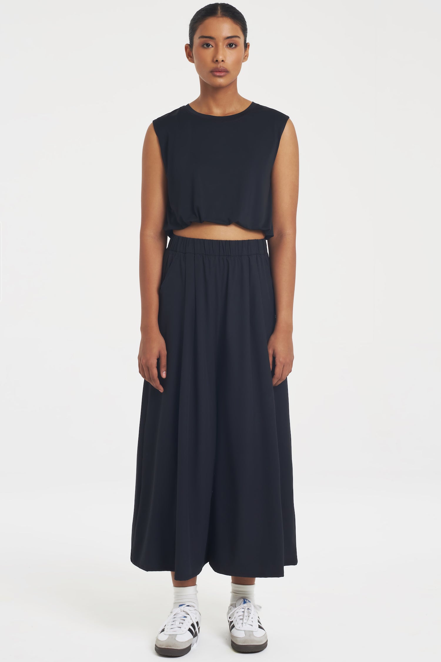 Step Wide Pants in Black