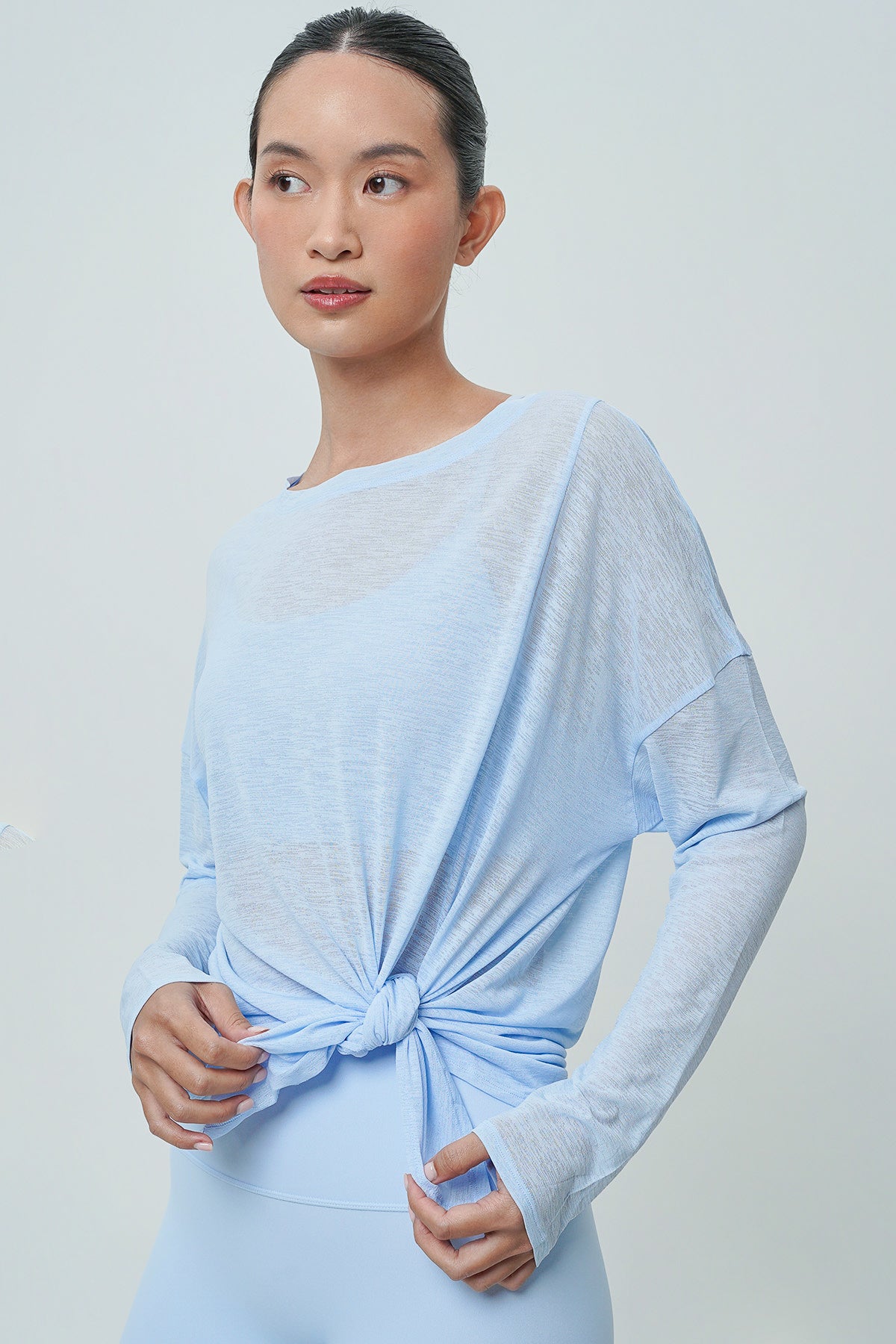 Frequency Long Sleeve Top in Cloudy Blue