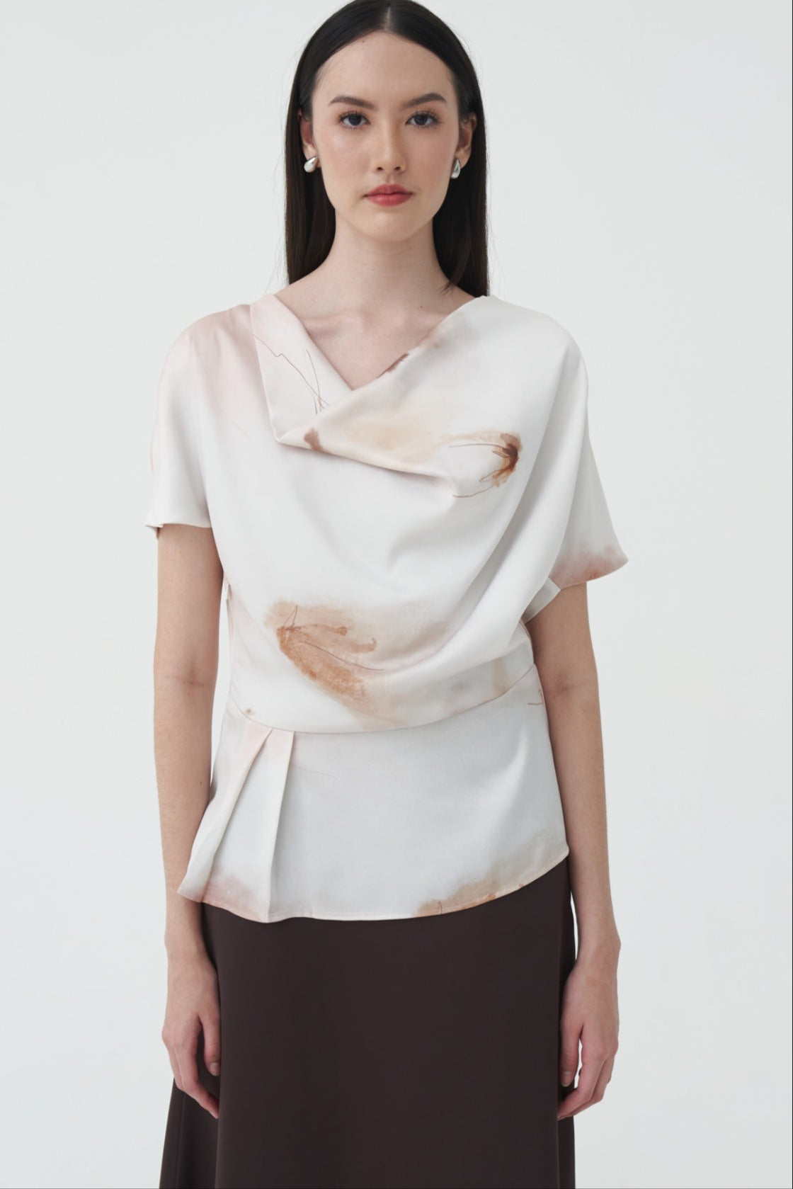 Lindsey Latte Print Top