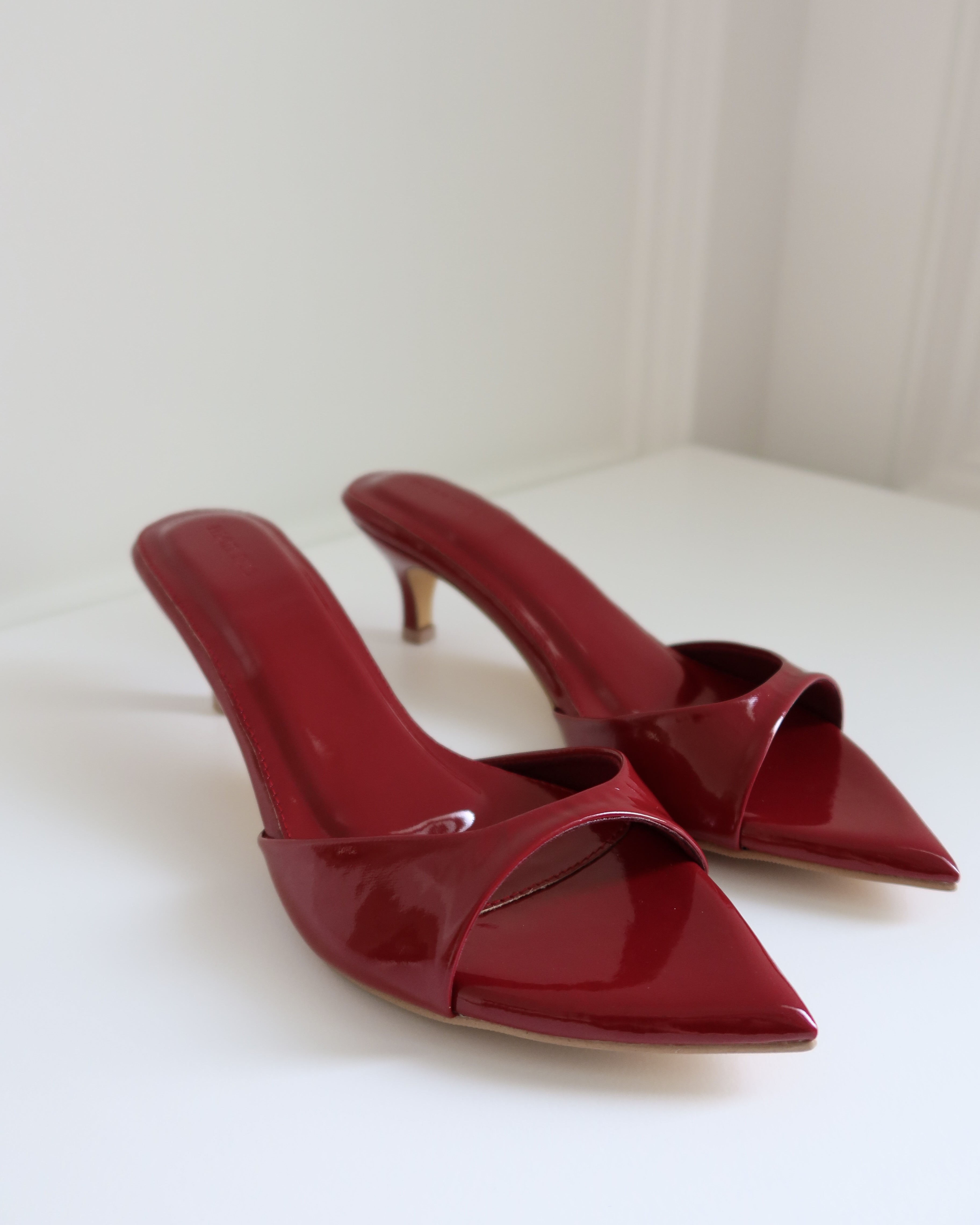 On-Point Glossy Heels In Red