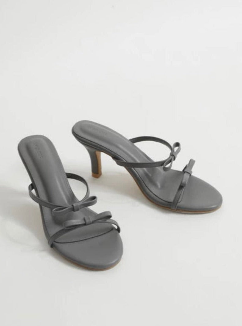 Rosie Ribbon Heels in Grey