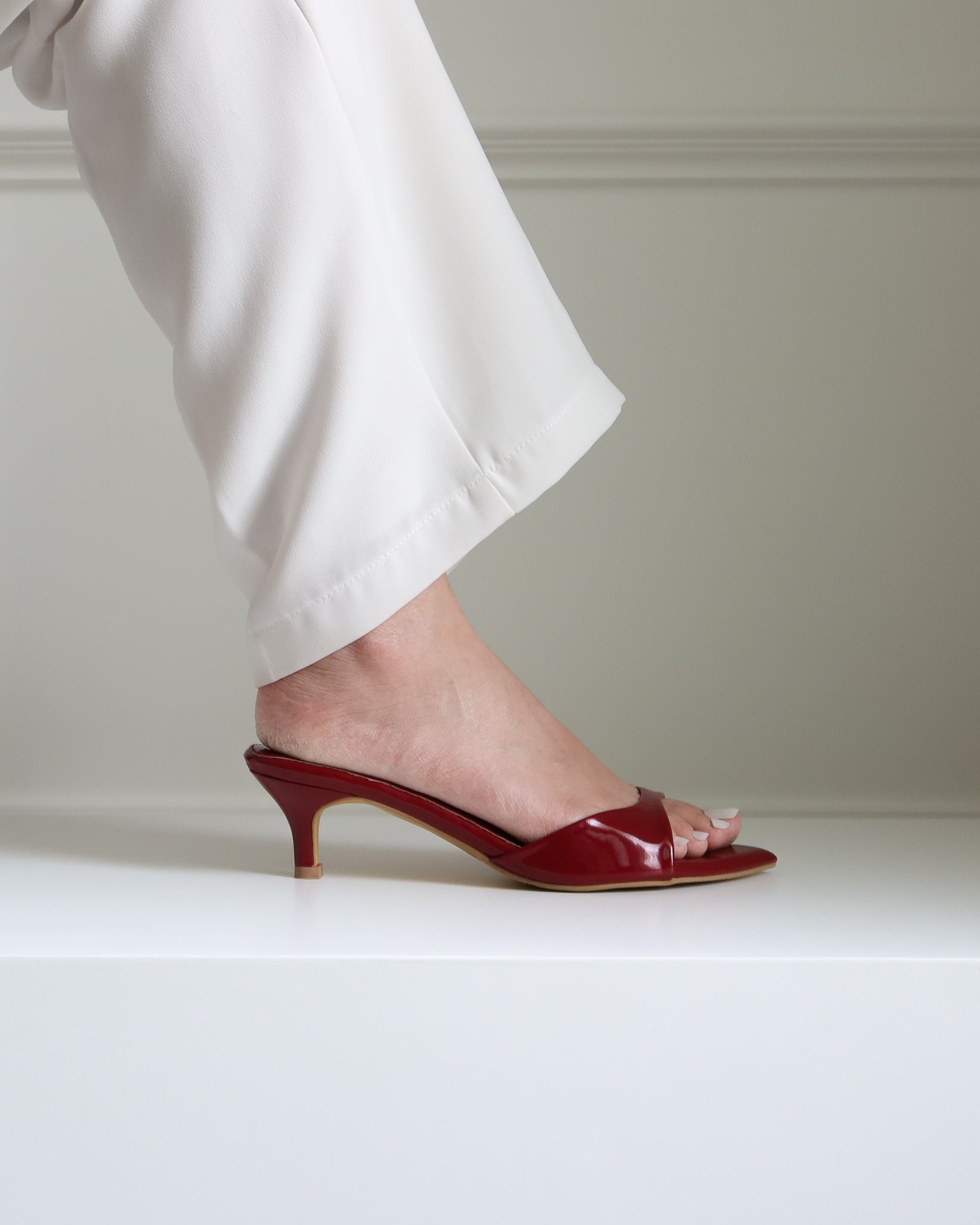 On-Point Glossy Heels In Red (LAST PIECES)