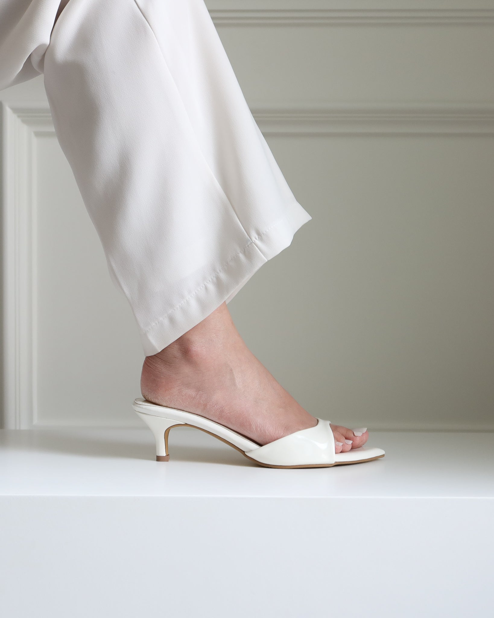 On-Point Glossy Heels In White