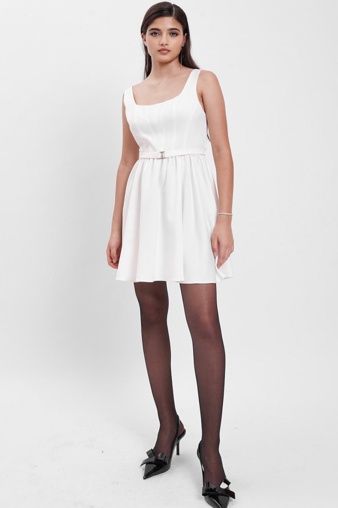Sugarplum Mini Dress In Broken White