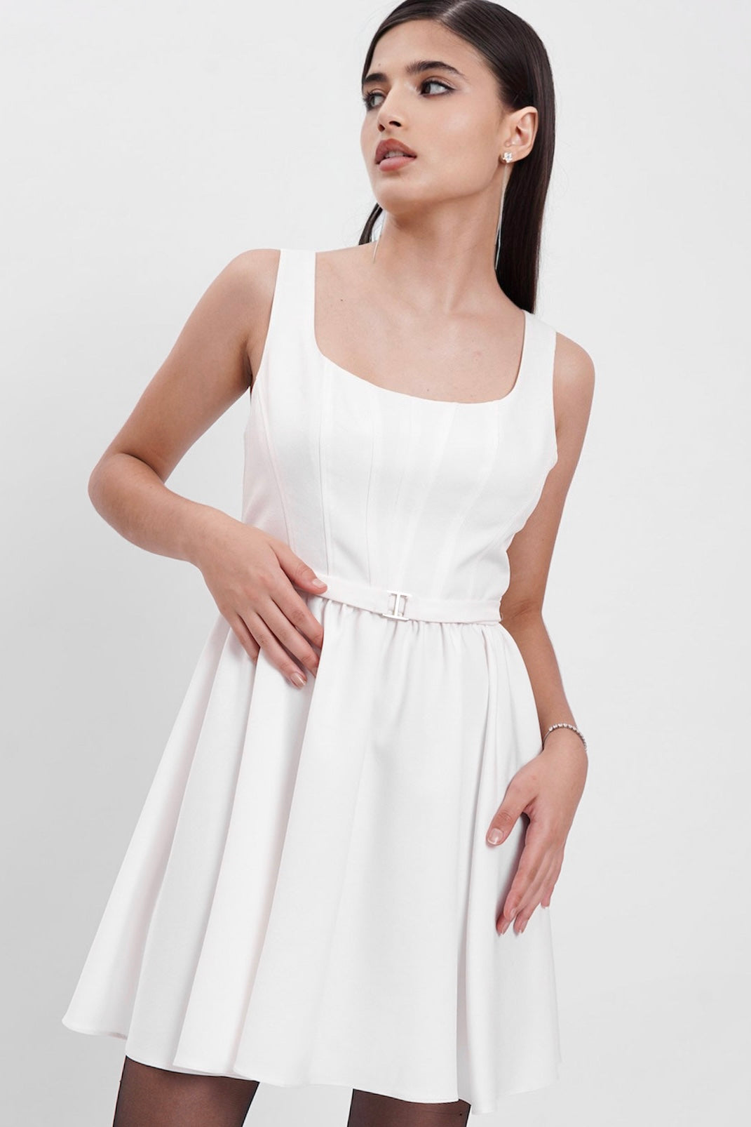 Sugarplum Mini Dress In Broken White