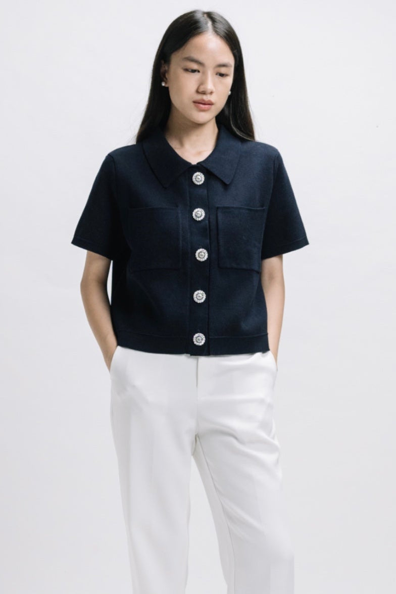 Hannah Navy Top