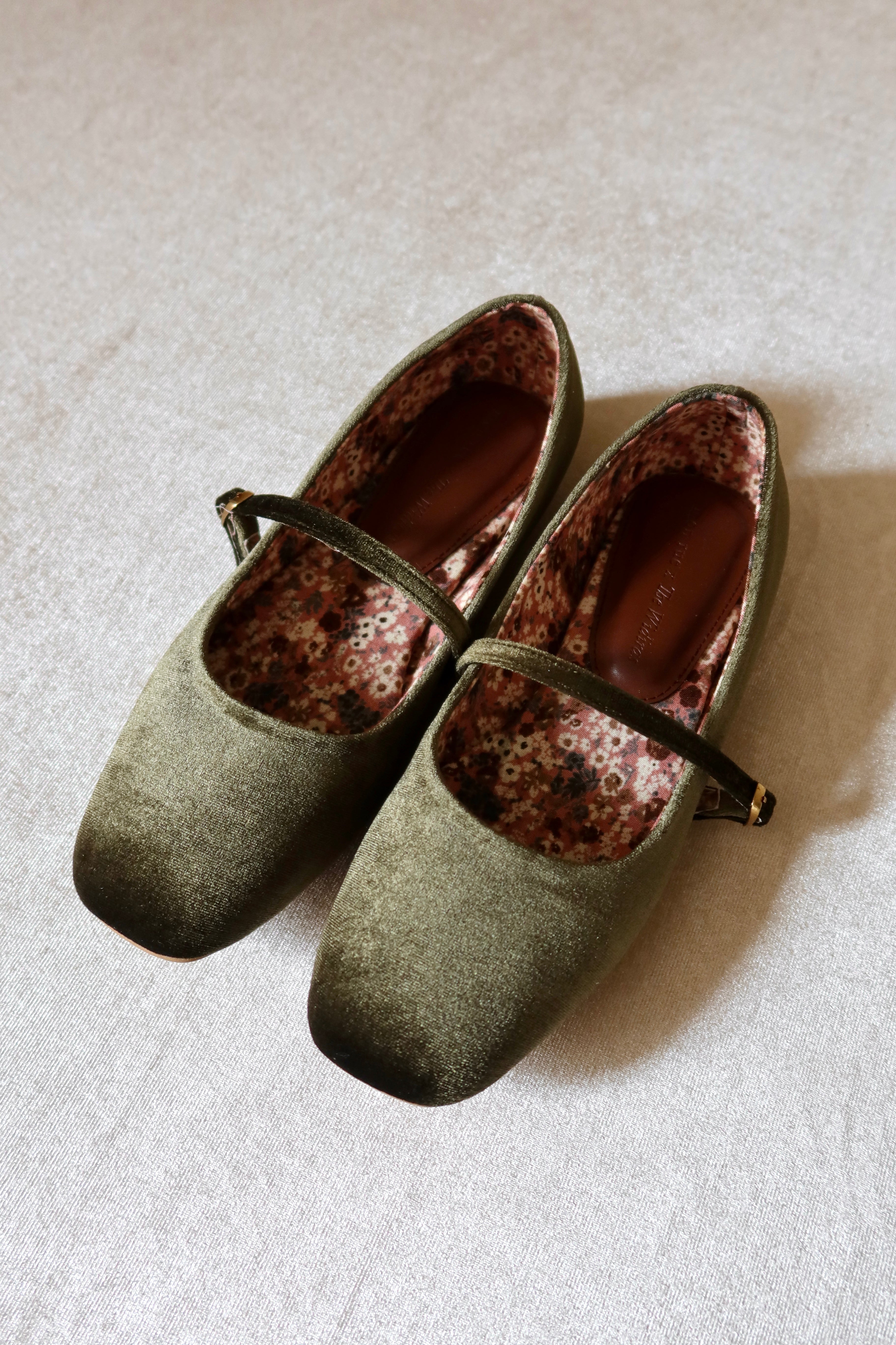 Mary Jane Flats in Green