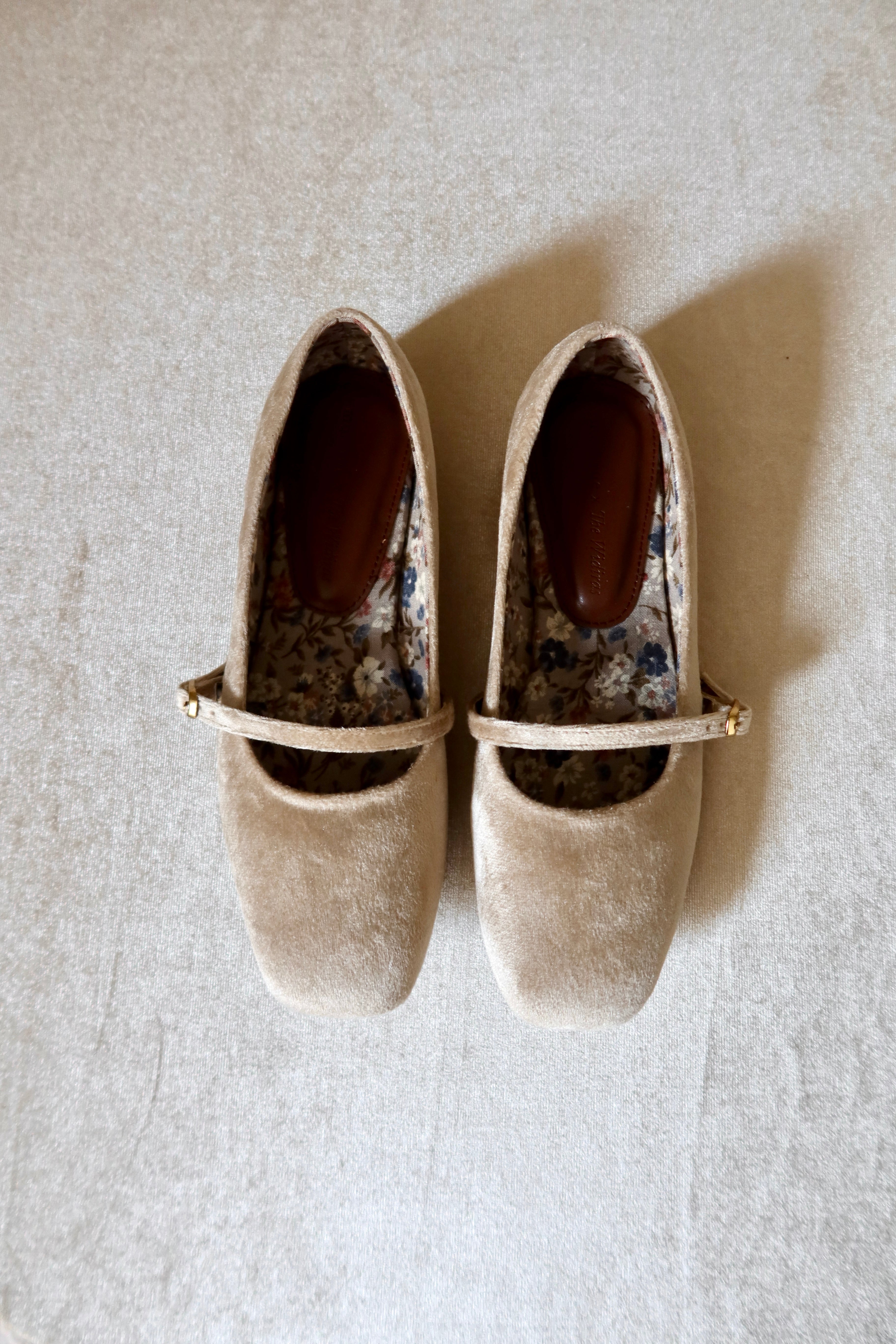 Mary Jane Flats in Cream