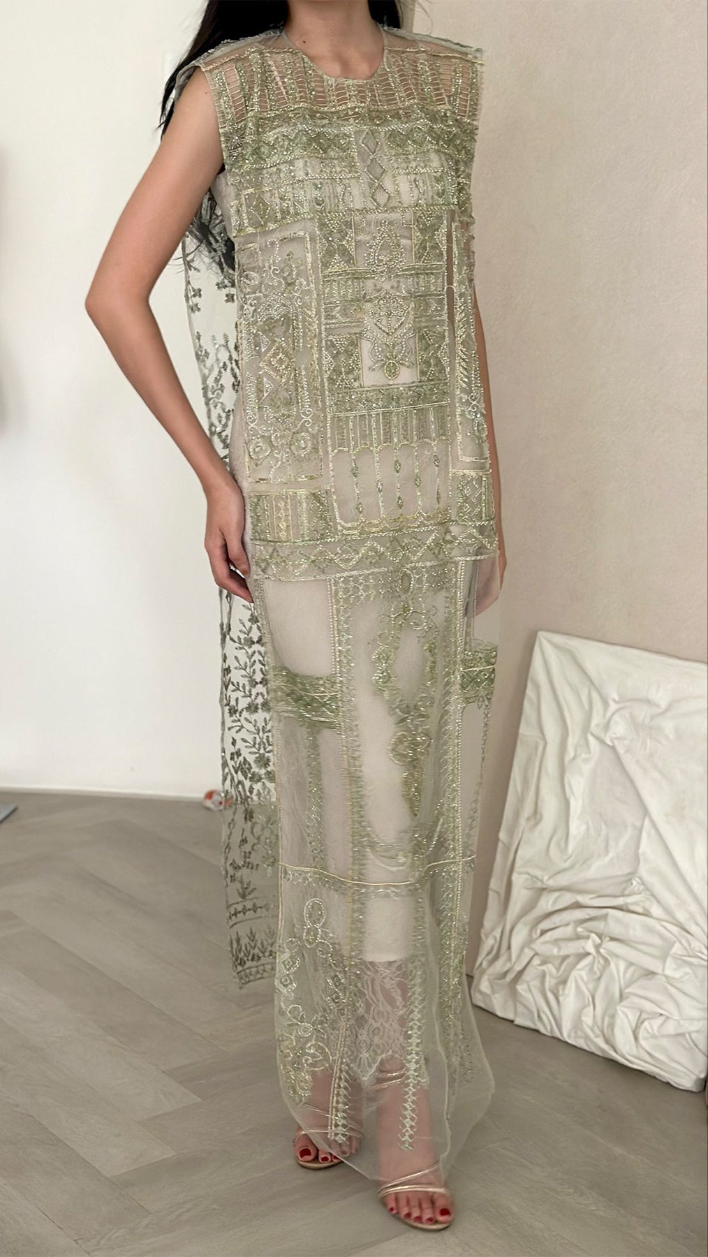 Farah Dress In Sage Green