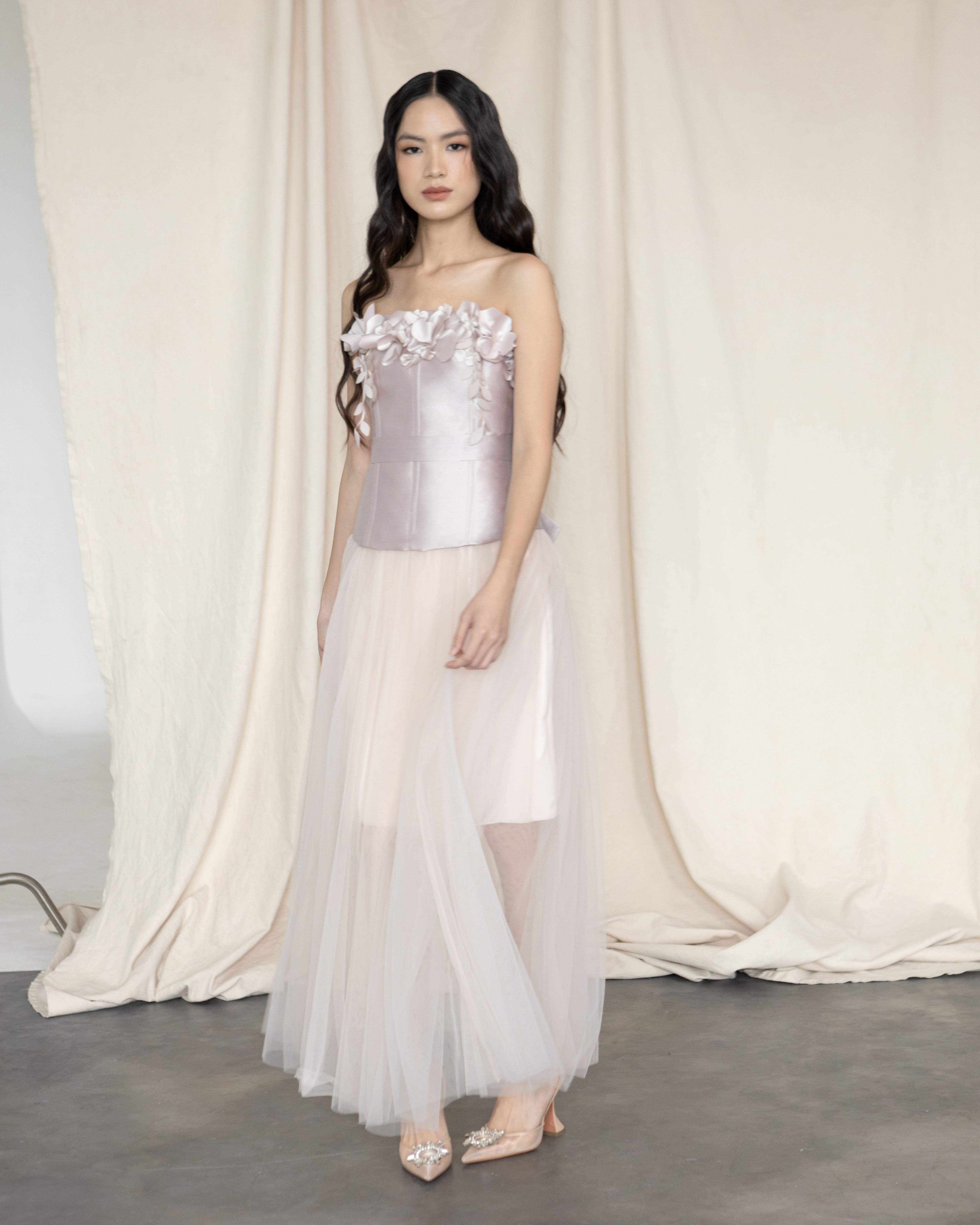 Floren Top With Tulle Skirt in Pink