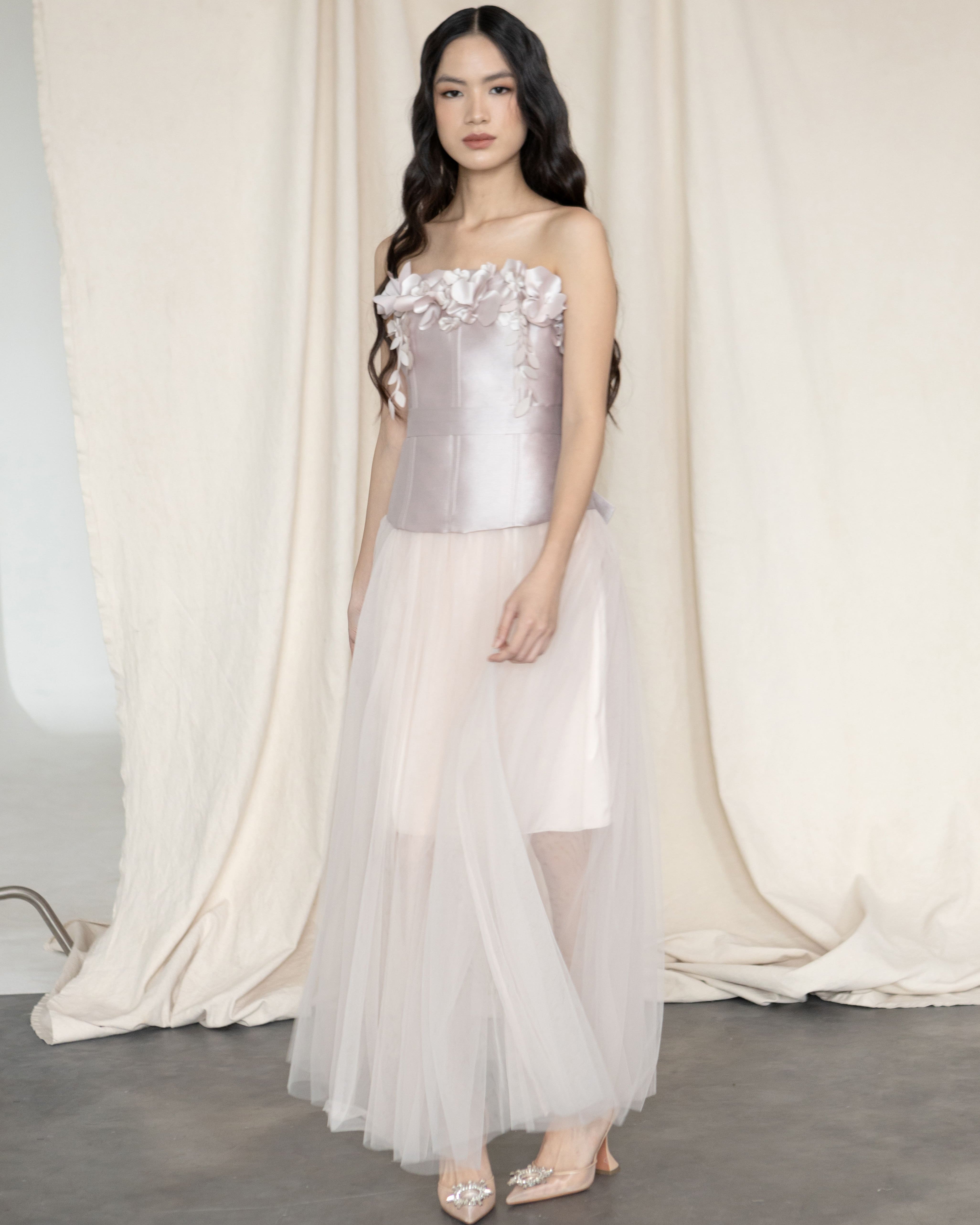 Floren Top With Tulle Skirt in Pink