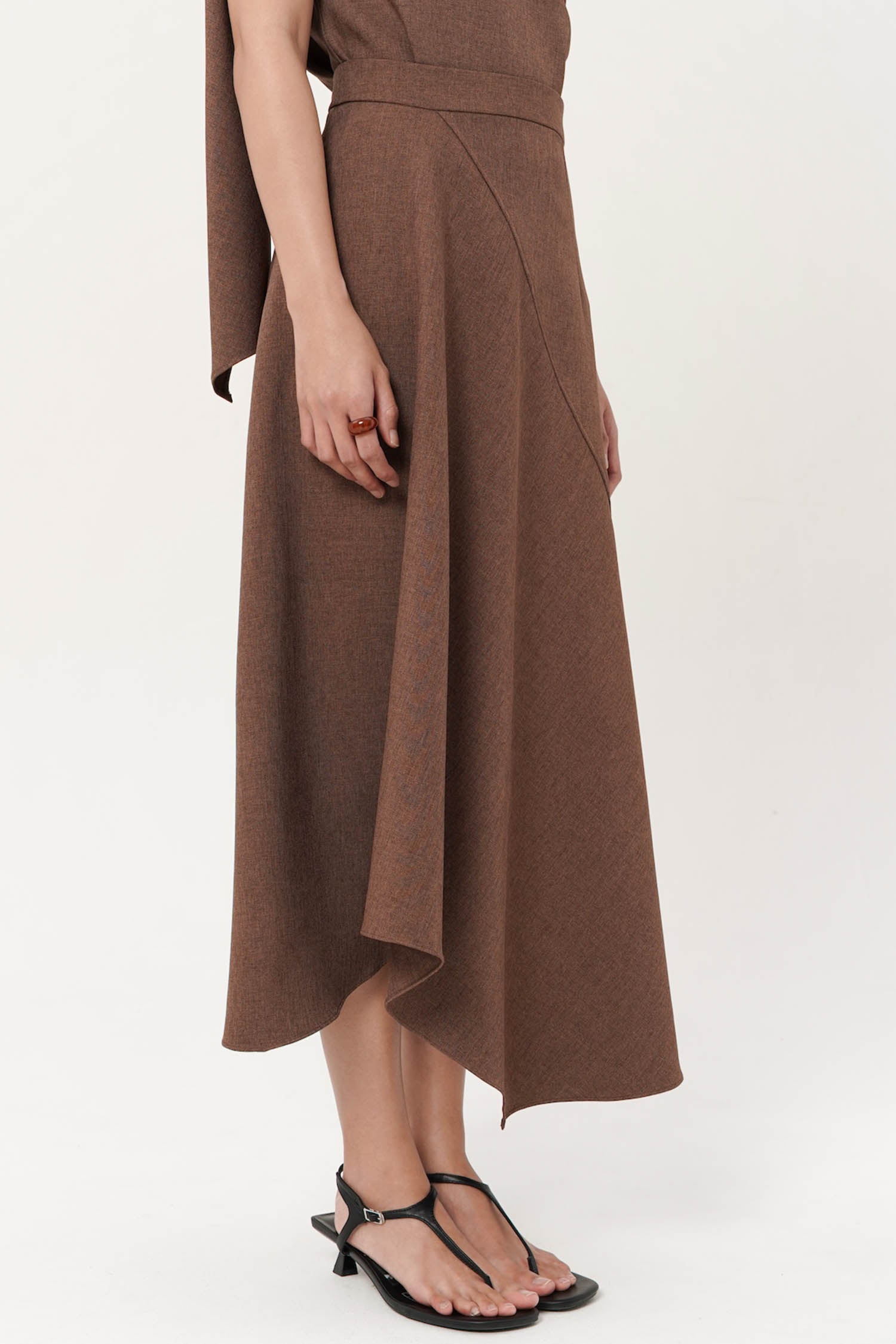 Blaine Asymmetrical Skirt In Brown