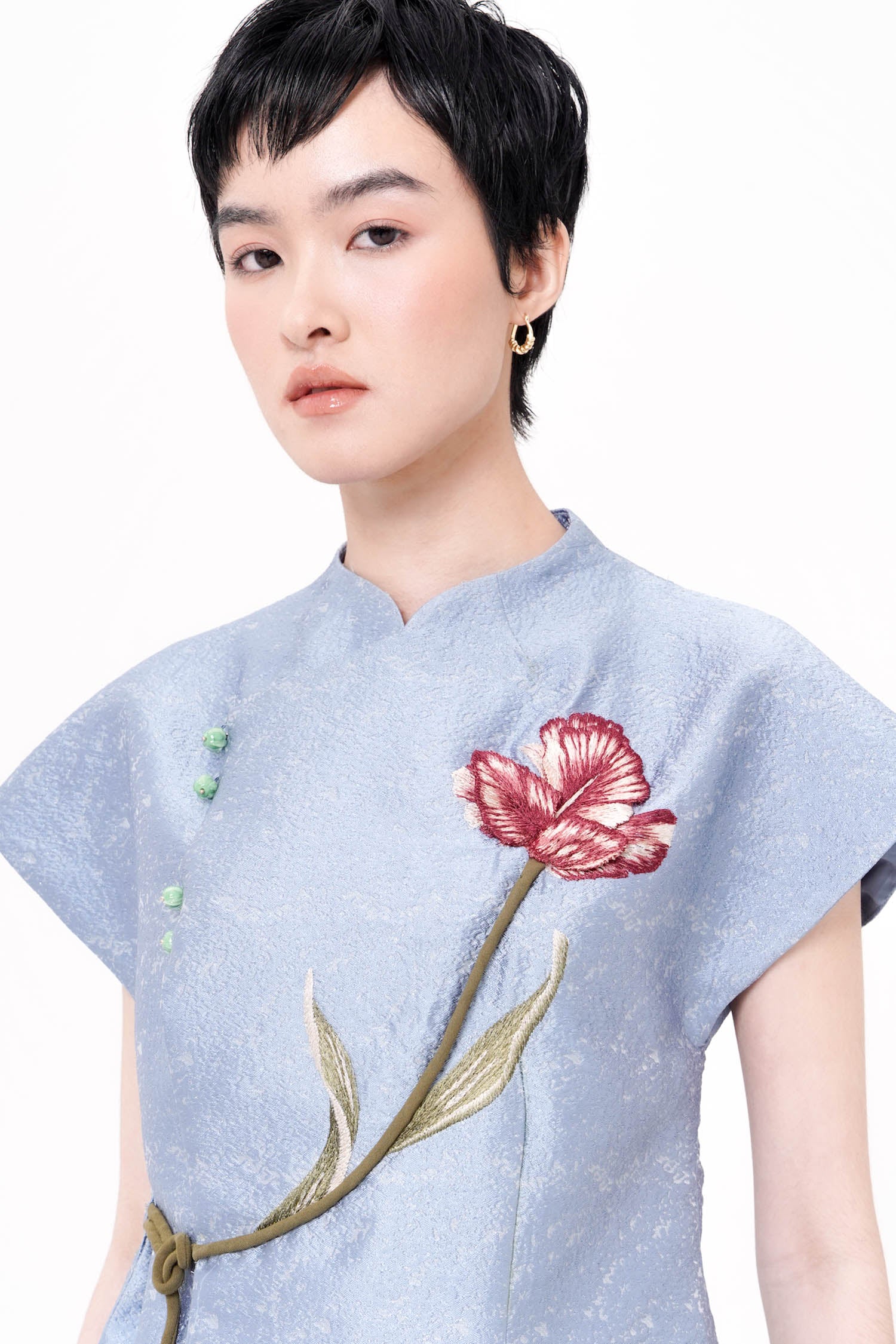 Ning Wrap Top In Blue