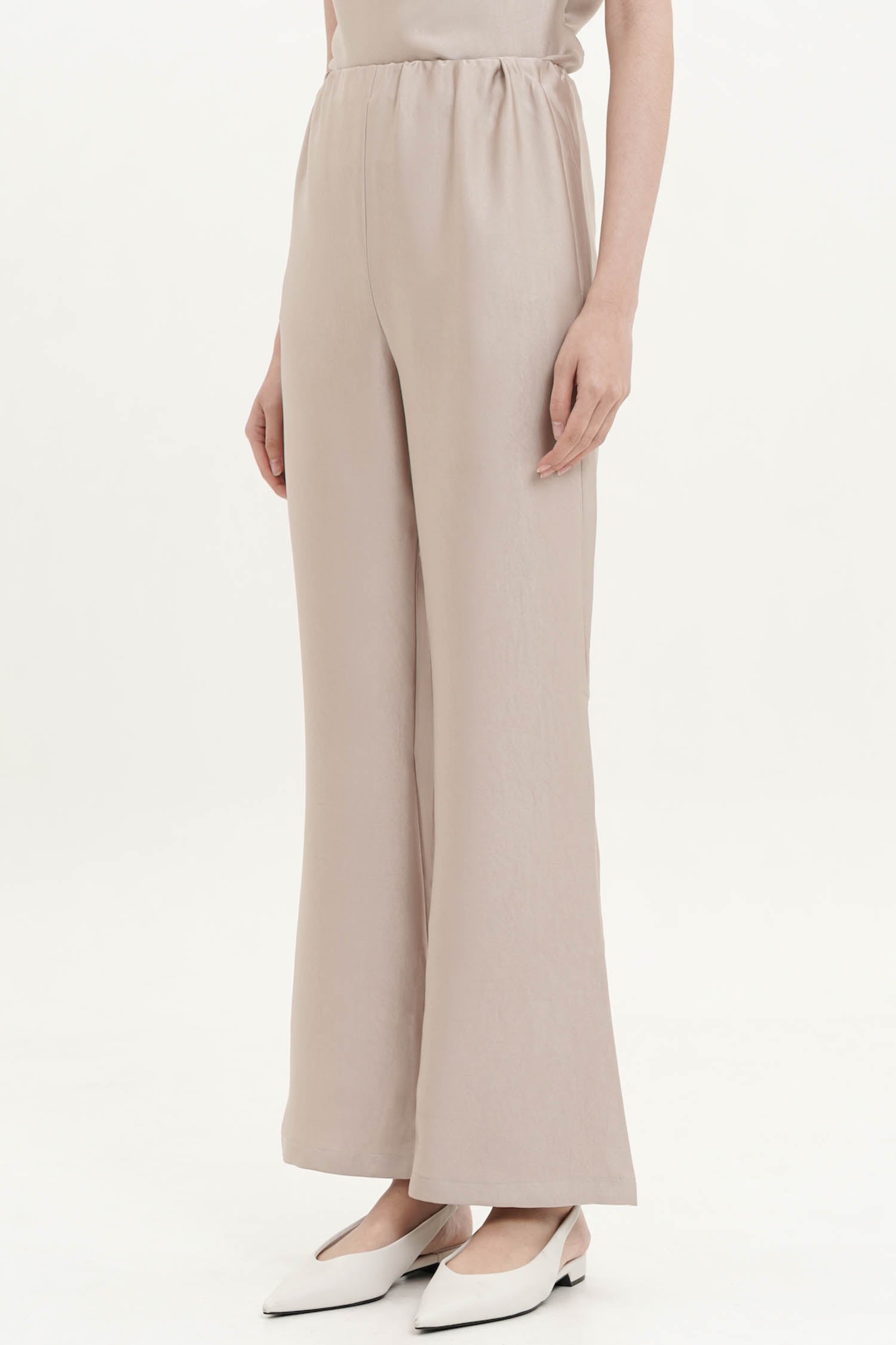 Serena Satin Pants In Etoupe (Last pieces)
