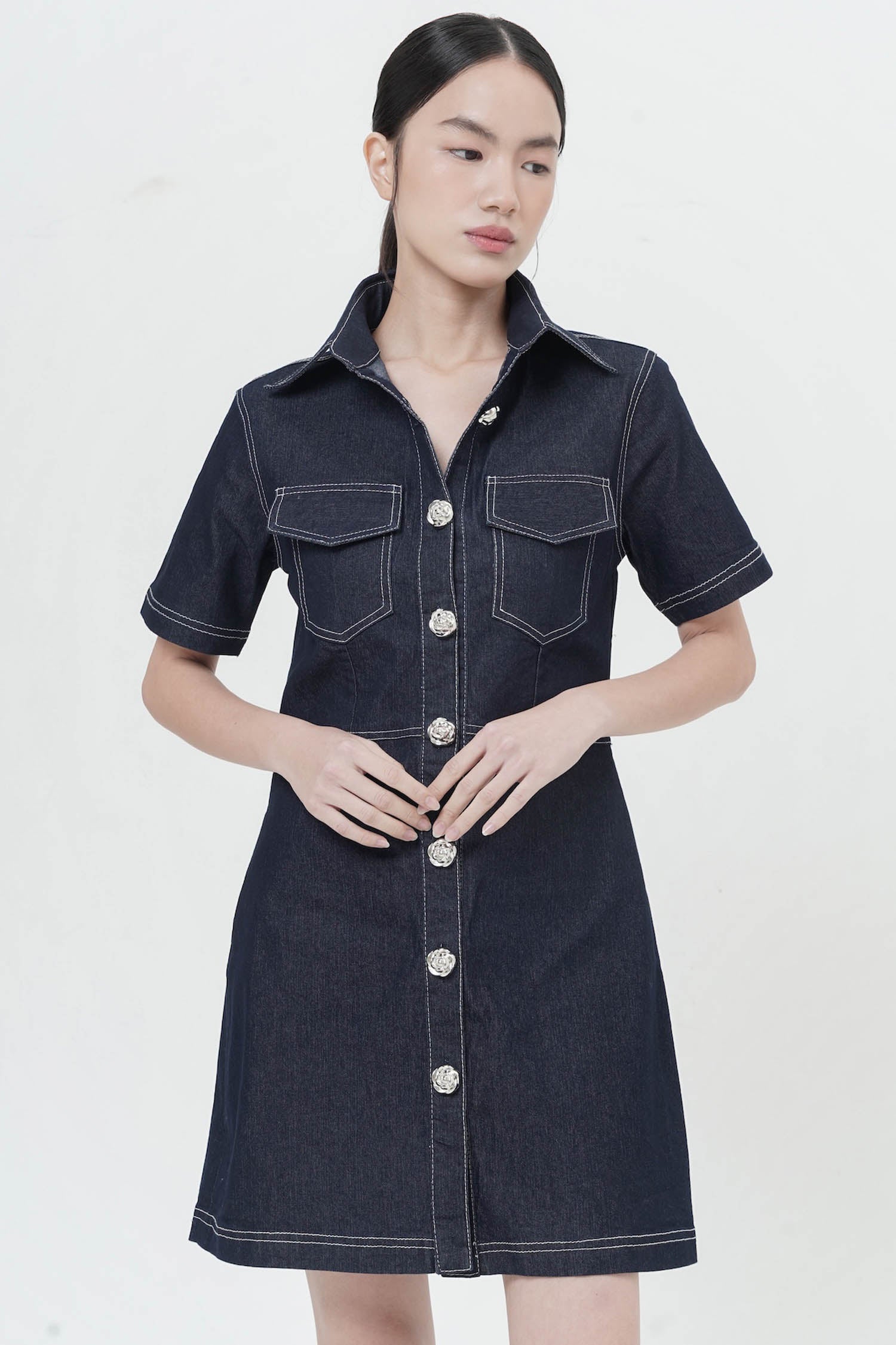 Hibo Mini Dress In Denim