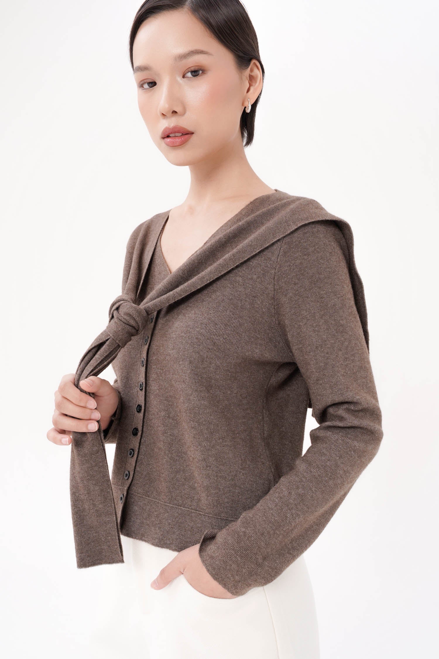 Kobi Long Sleeve Top In Brown