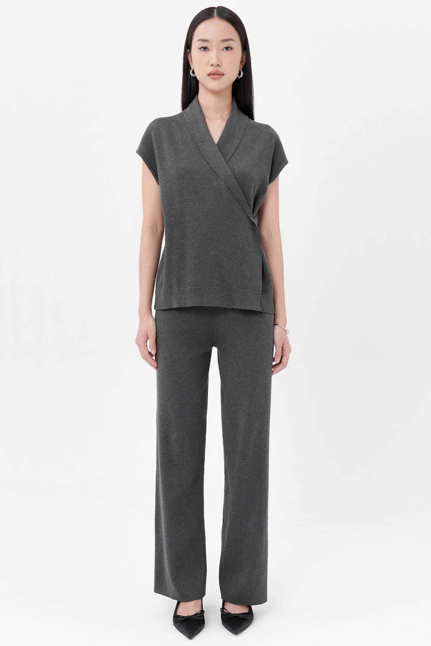 Hedwig Knit Trouser In Dark Grey