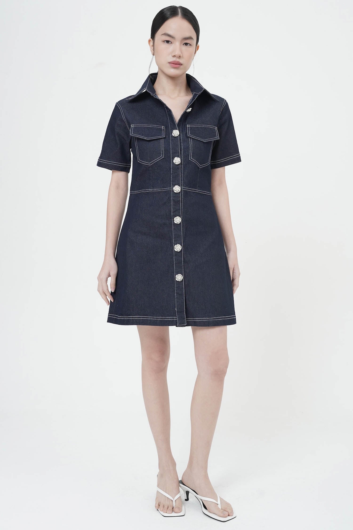 Hibo Mini Dress In Denim