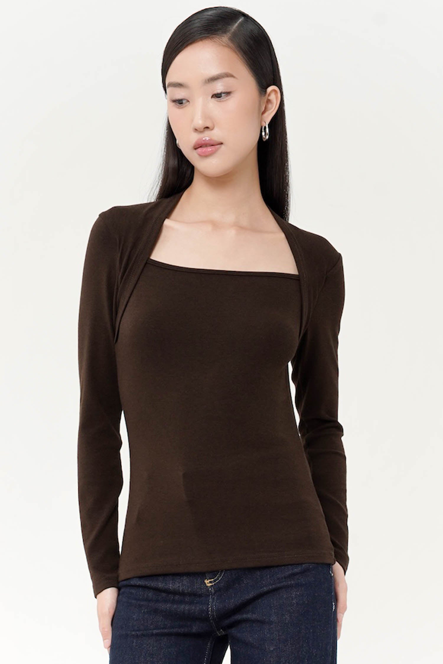 Alteza Long Sleeve Top In Espresso