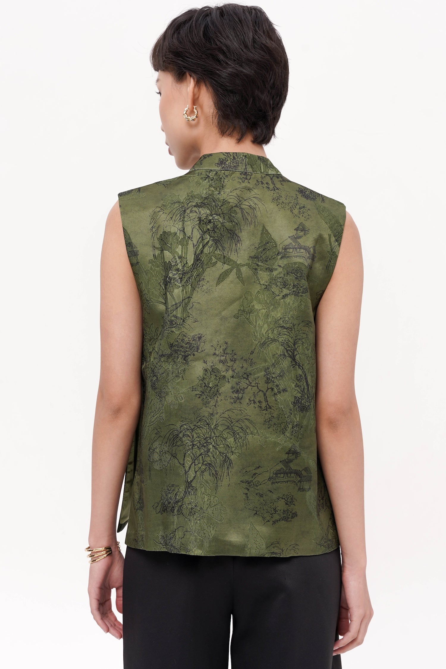 Caixia Qipao Vest In Green