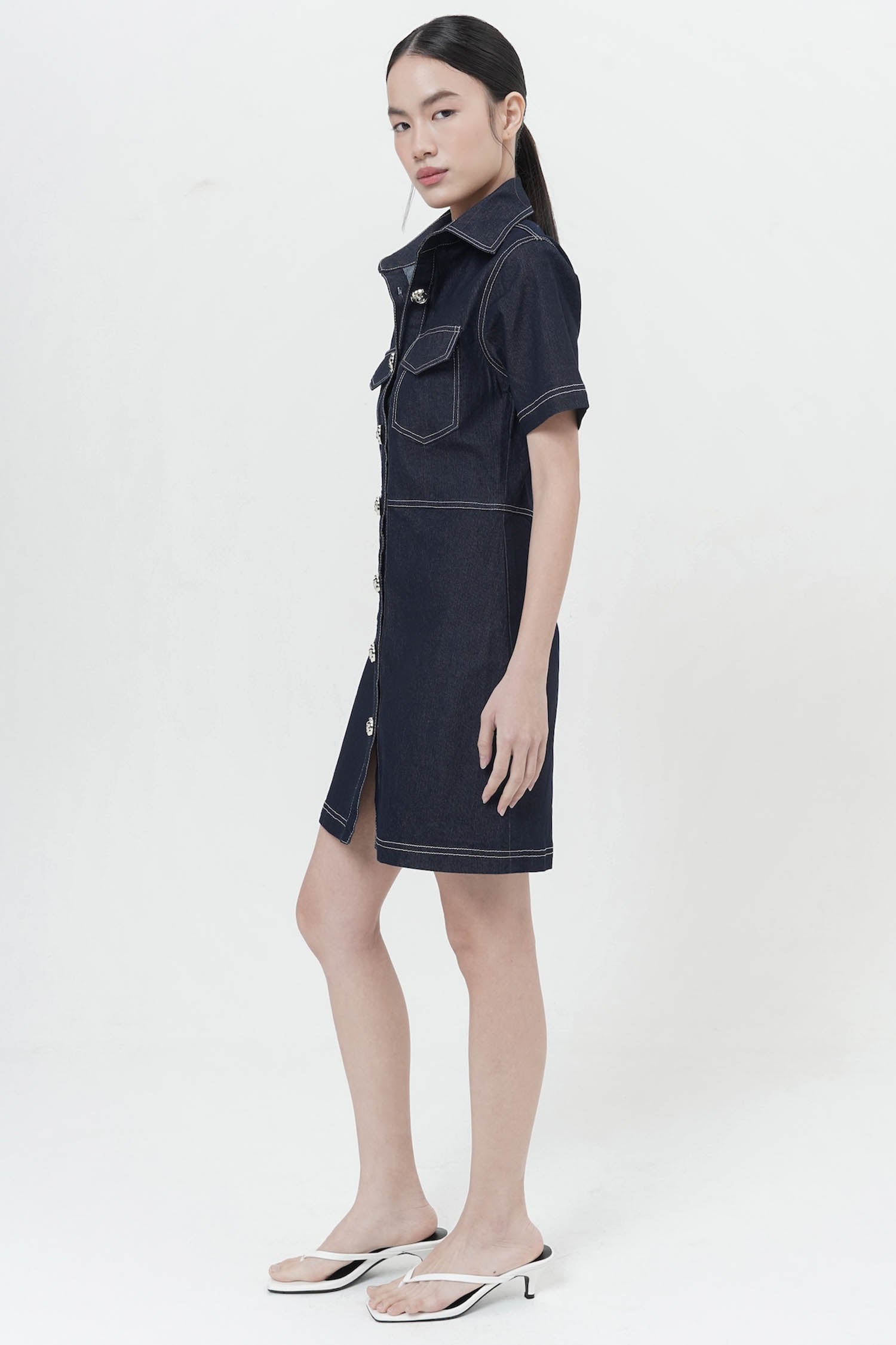 Hibo Mini Dress In Denim