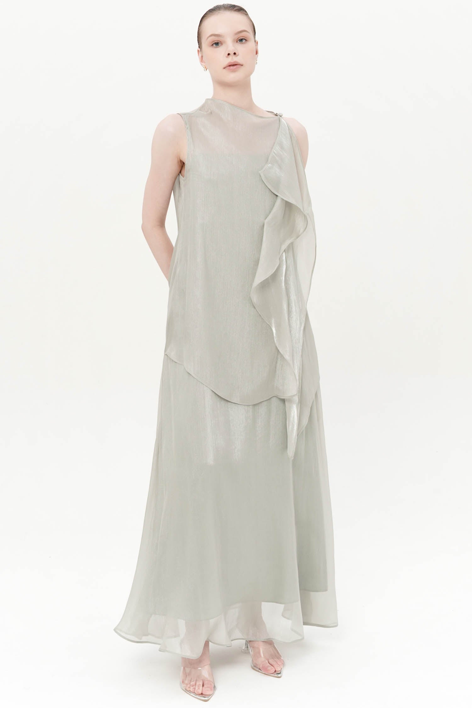 Cassiopeia Two-Piece Dress In Sage