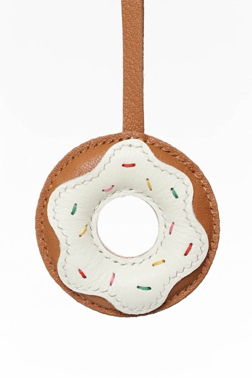 Glazey Donutella Leather Charm In Brown