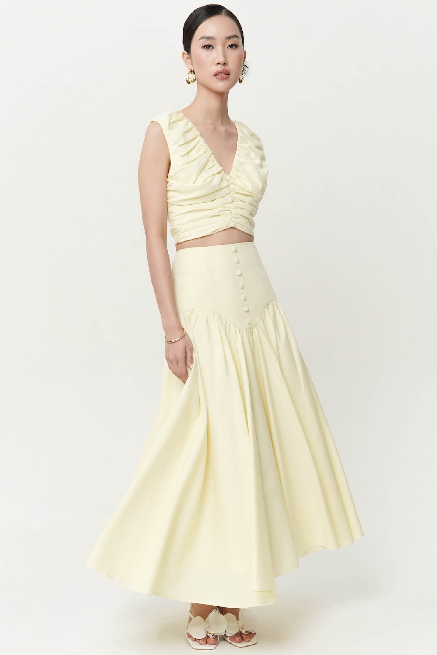 Eulalia Ruched Top In Butter