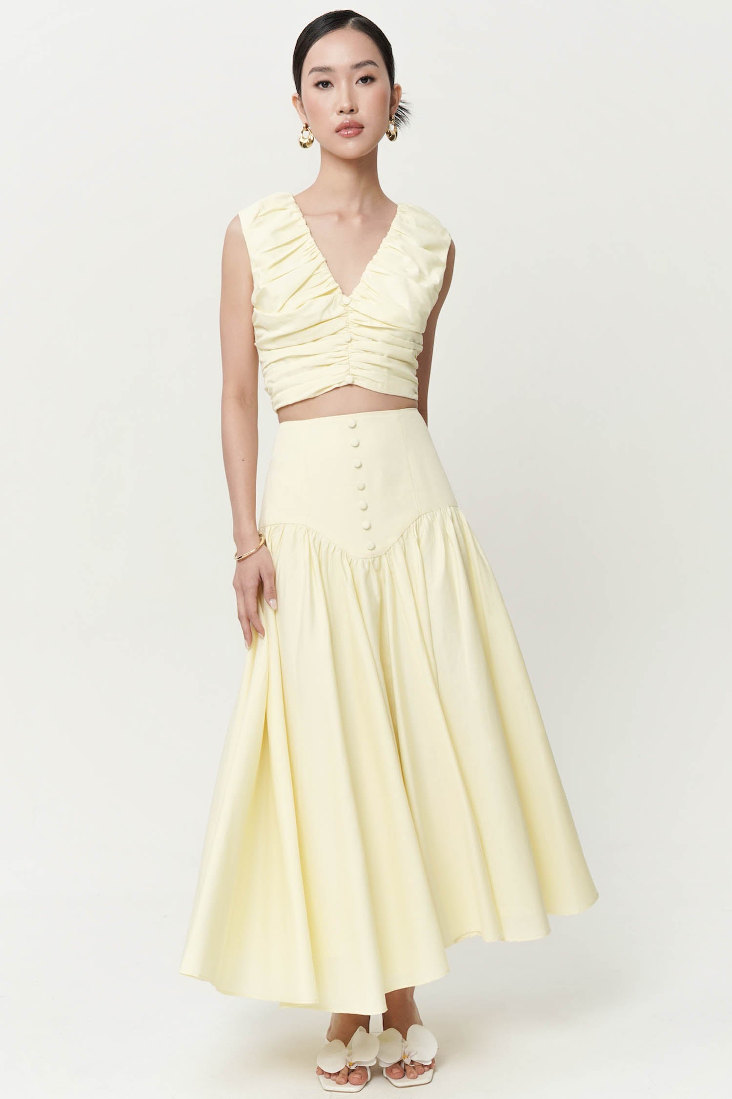 Eulalia Gathered Maxi Skirt In Butter