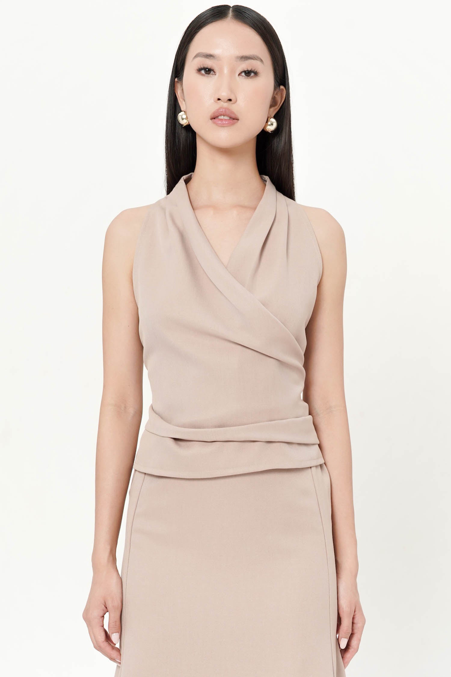 Pine Wrap Top In Nude