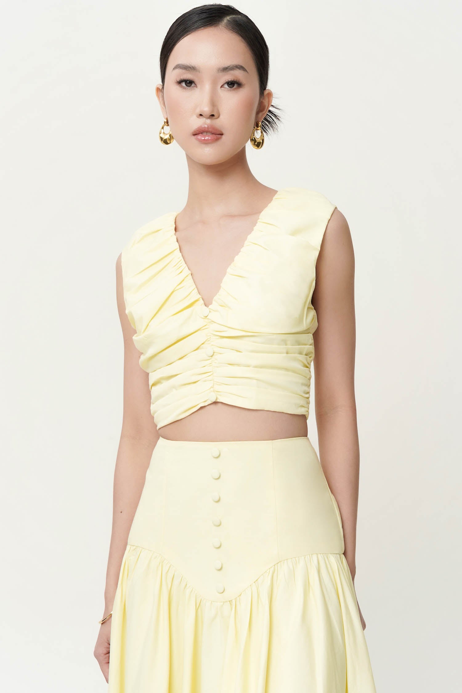 Eulalia Ruched Top In Butter