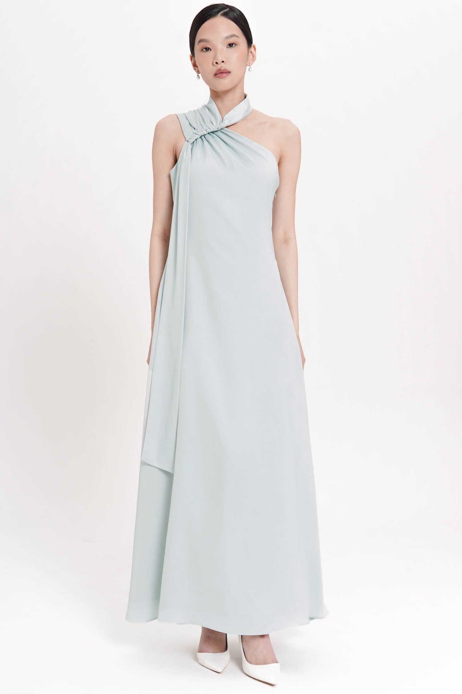 Hartley One Shoulder Maxi Dress In Mint
