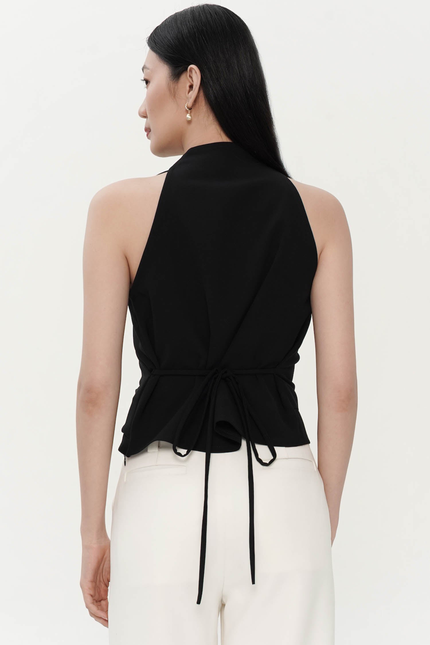 Pine Wrap Top In Black