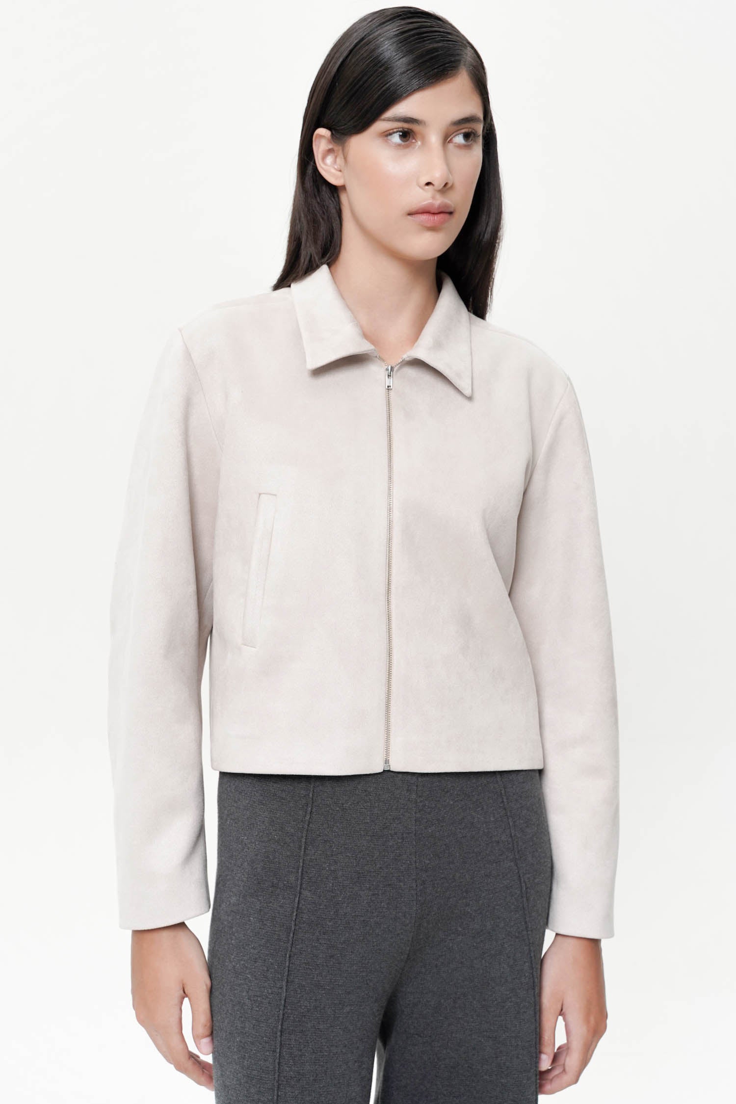 Riven Boxy Jacket In Stone