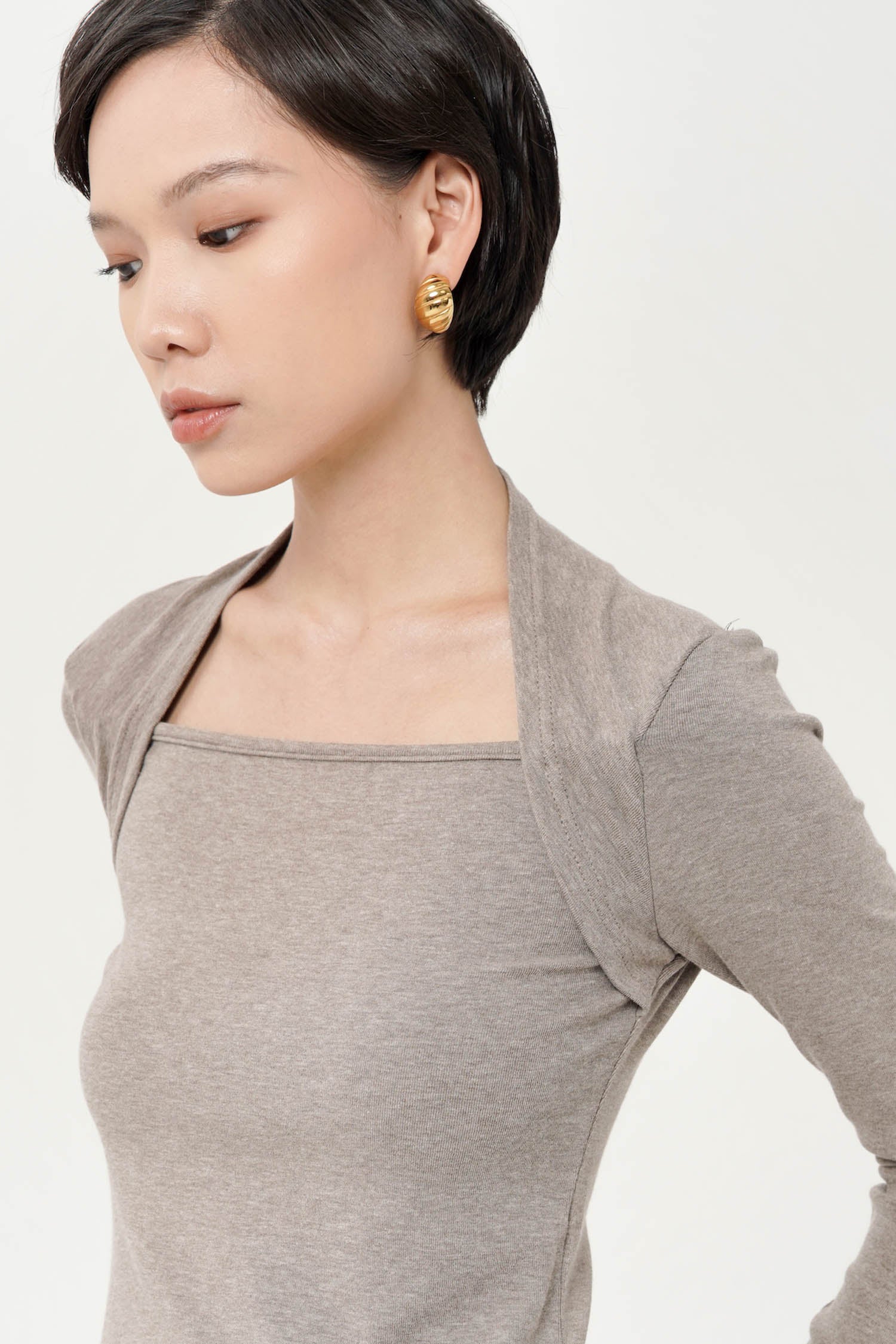 Alteza Long Sleeve Top In Taupe