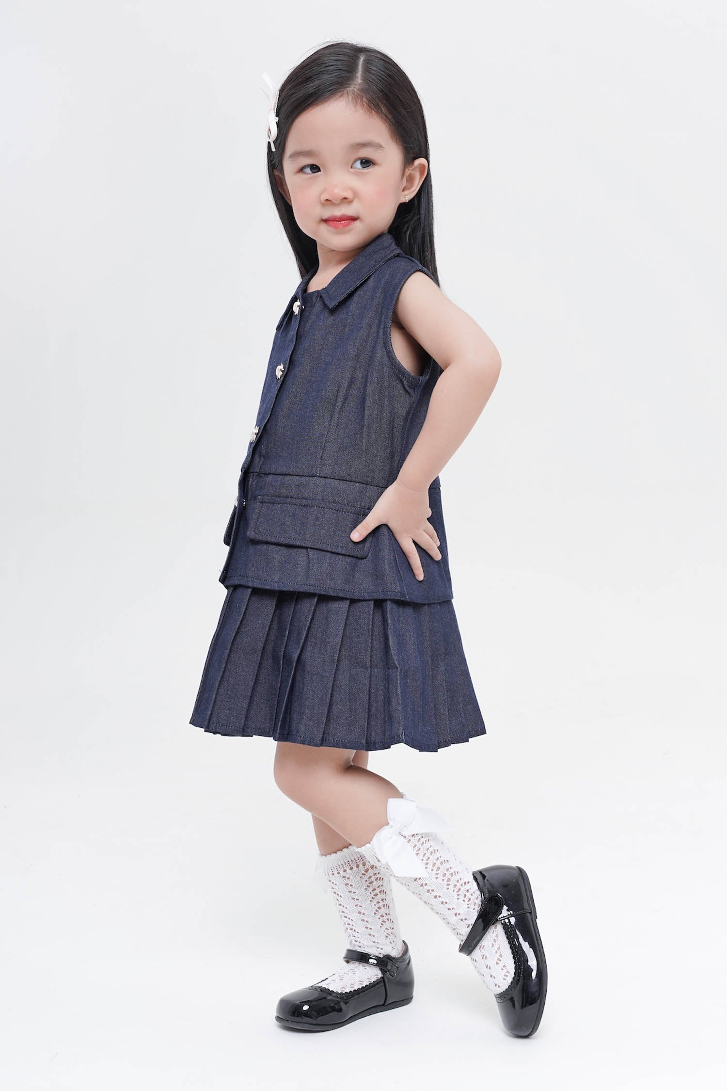 Mini Hollis Dress In Dark Denim